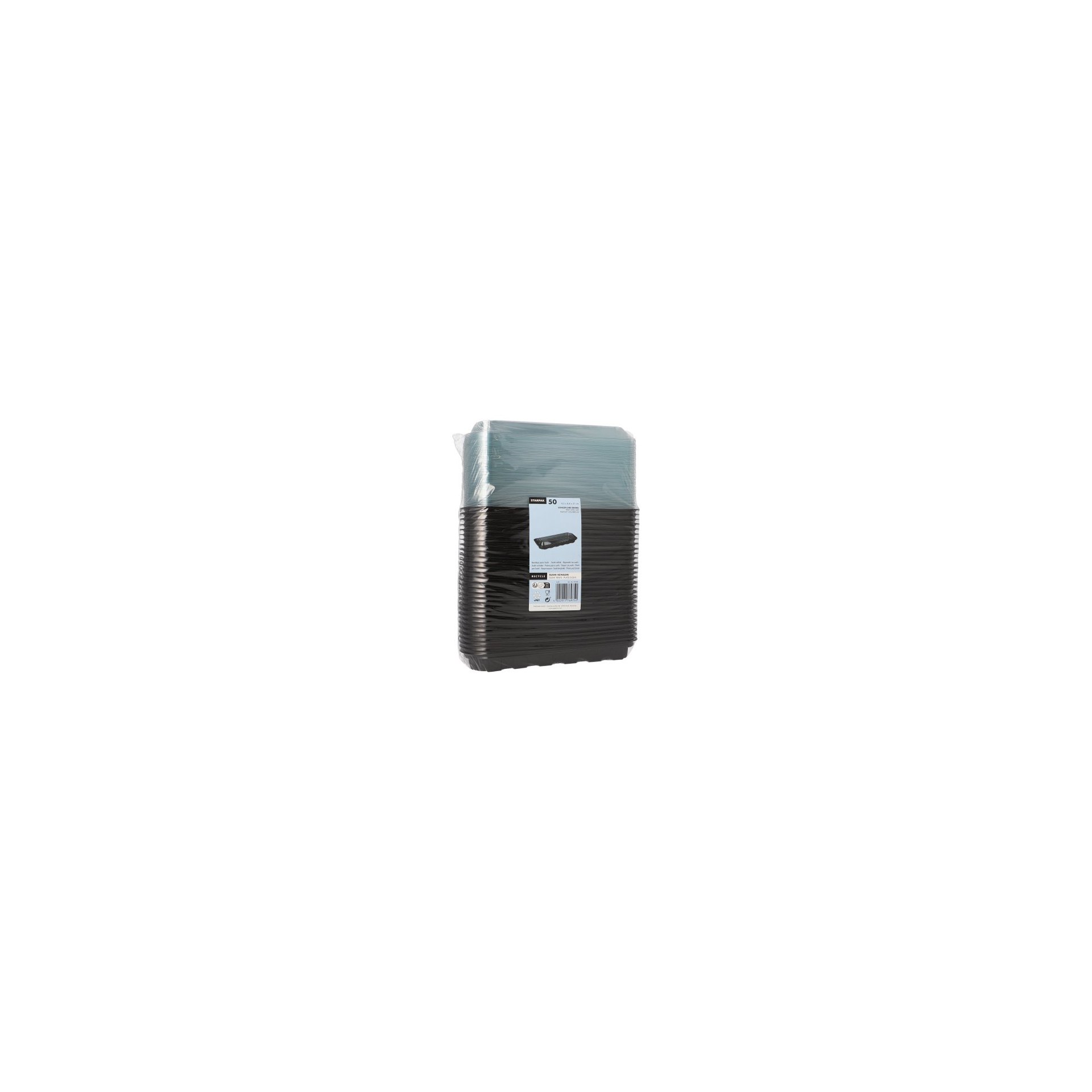 Sushi-Schalen R-PET rechteckig 21 cm x 8,8 cm x 4,3 cm schwarz mit transparentem Deckel Sushi-Schalen R-PET rechteckig 21 cm x 8,8 cm x 4,3 cm schwarz mit transparentem Deckel