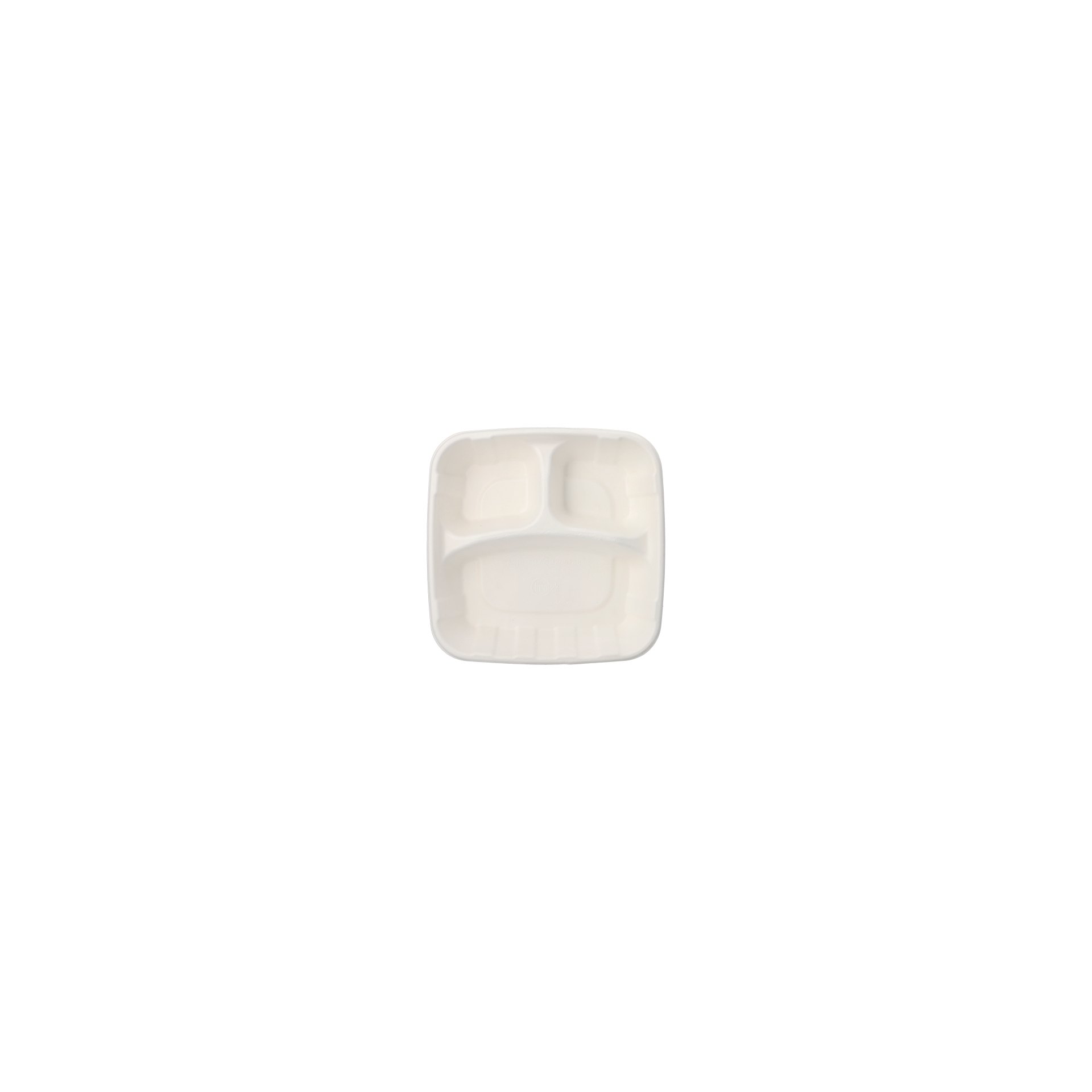 Teller Zuckerrohr "pure" 3-geteilt 5 cm x 22,8 cm x 22,8 cm Teller Zuckerrohr "pure" 3-geteilt 5 cm x 22,8 cm x 22,8 cm