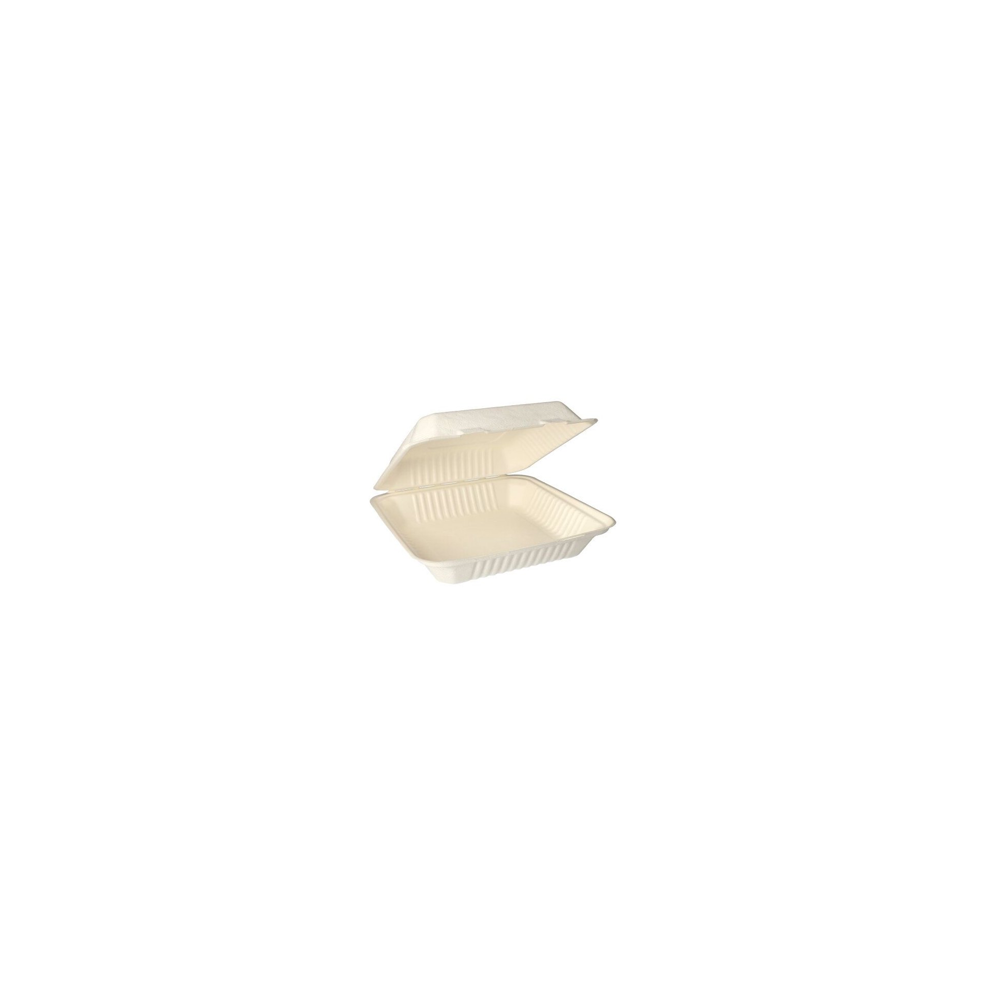 Menüboxen, Zuckerrohr "pure" ungeteilt 8 cm x 25,5 cm x 25,5 cm weiss Menüboxen, Zuckerrohr "pure" ungeteilt 8 cm x 25,5 cm x 25,5 cm weiss