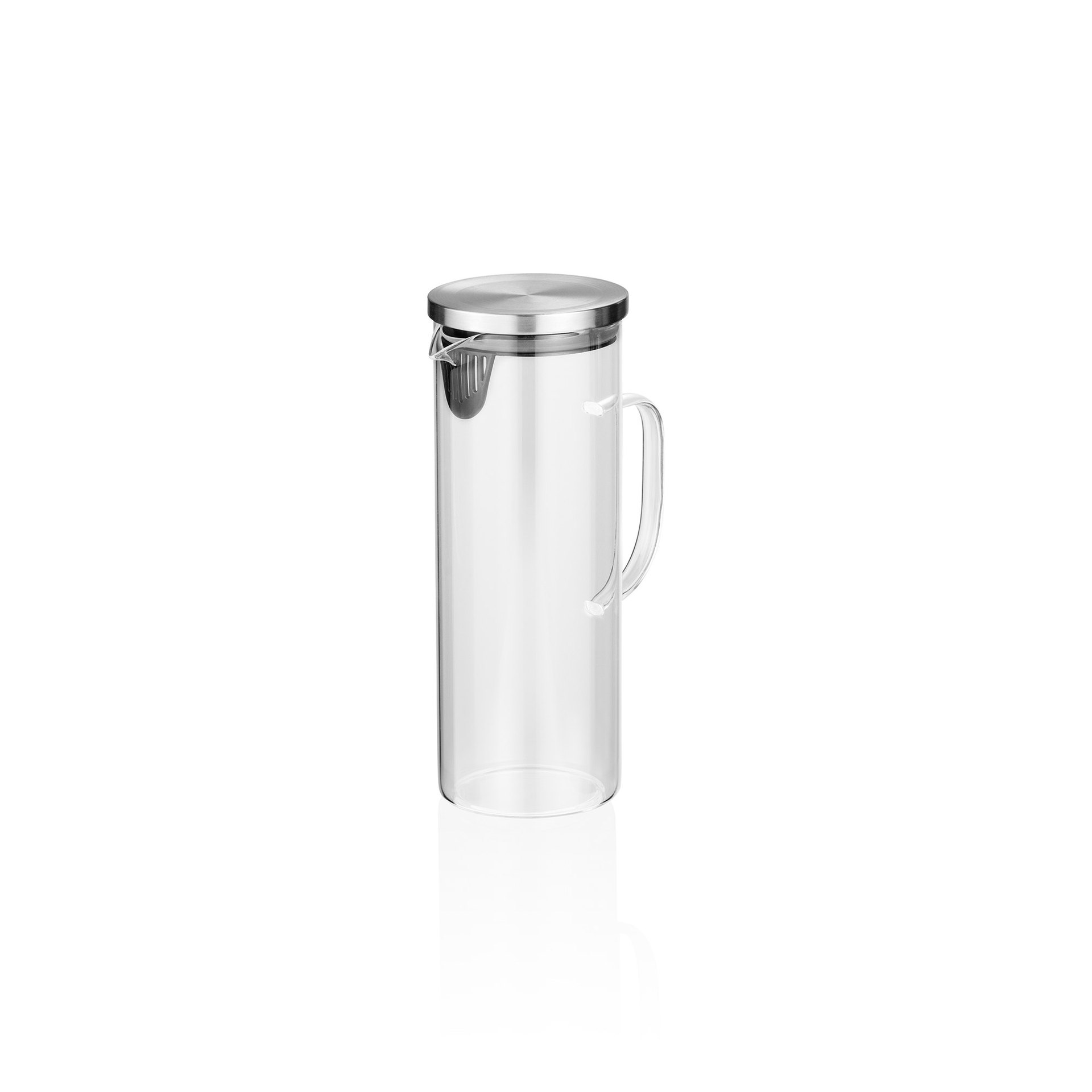 Karaffe, 1,5 ltr., Ø 10,5 cm, Borosilikatglas, Edelstahl, Silikon