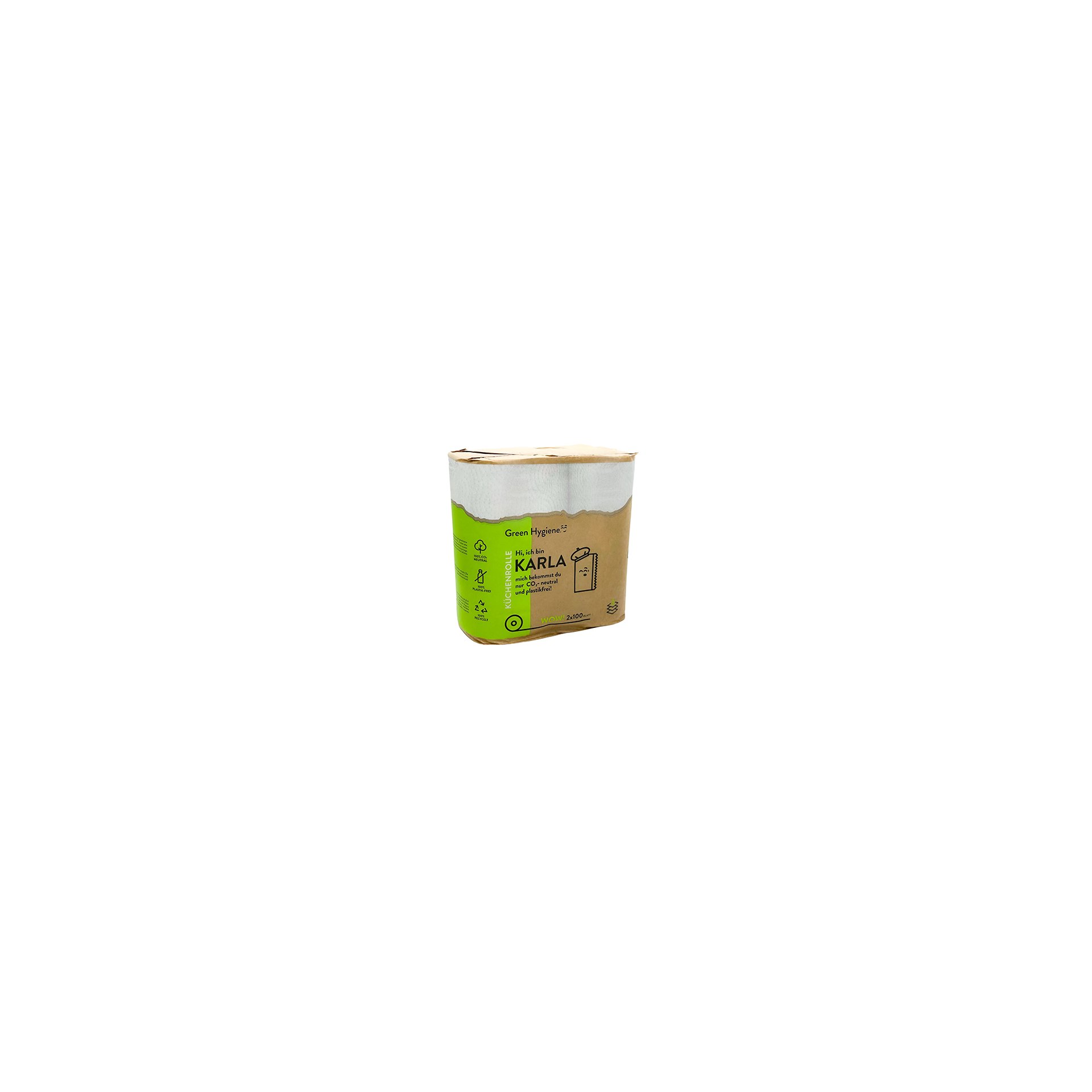 Rollen "Green Hygiene" Küchenrollen "KARLA" Ø 13,4 cm · 22 cm x 24,1 cm 100 Blatt, 3-lagig Rollen "Green Hygiene" Küchenrollen "KARLA" Ø 13,4 cm · 22 cm x 24,1 cm 100 Blatt, 3-lagig