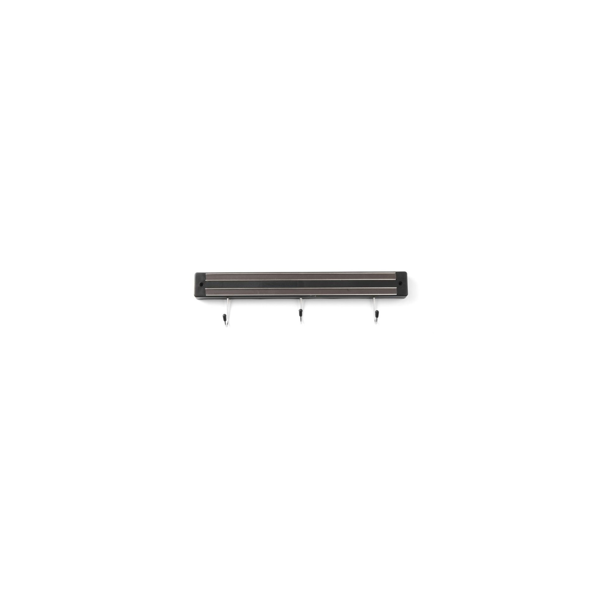Messermagnetleiste mit Haken, 3 Haken, Schwarz, (L)340mm