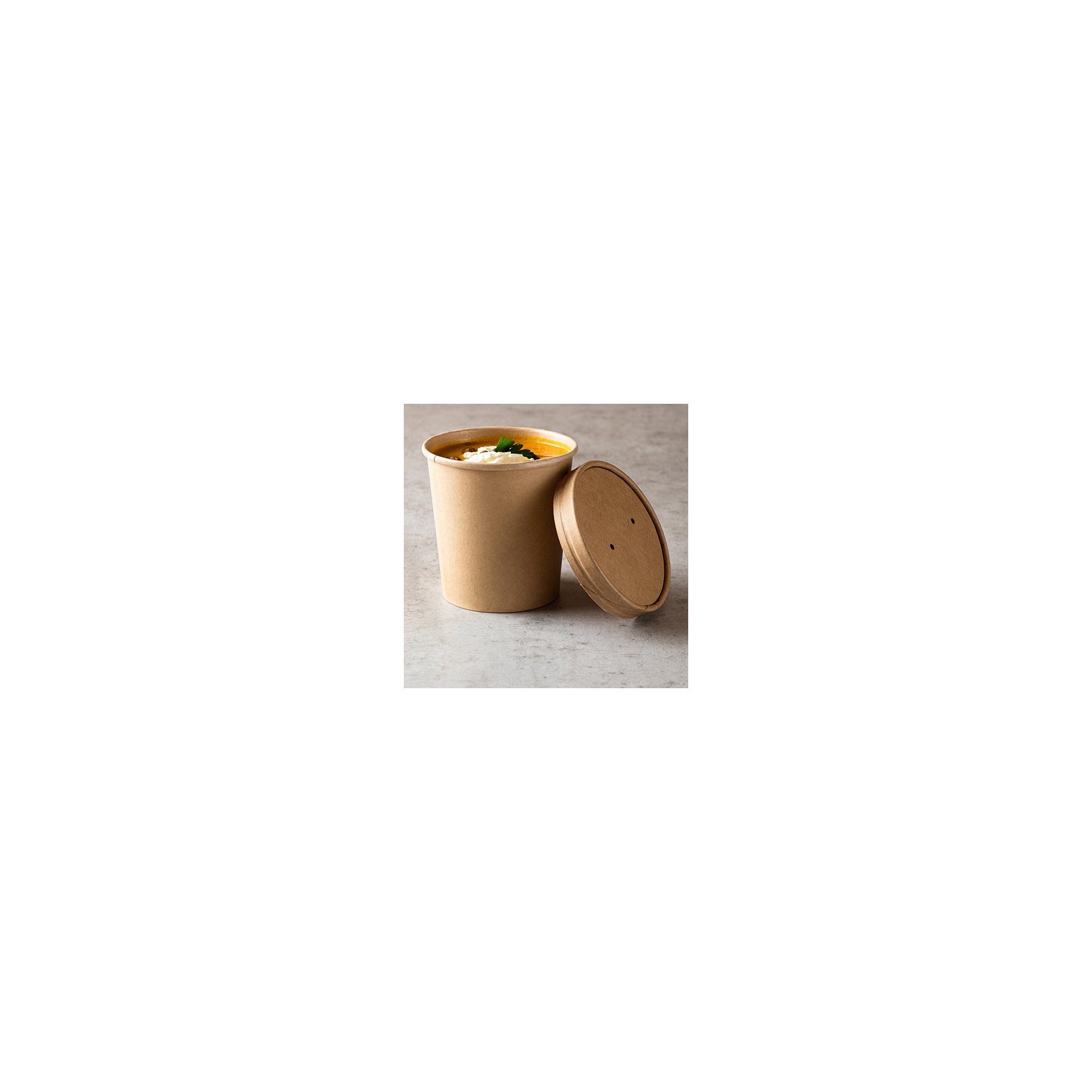 Suppenbecher, Pappe rund 940 ml Ø 11,5 cm · 13 cm braun