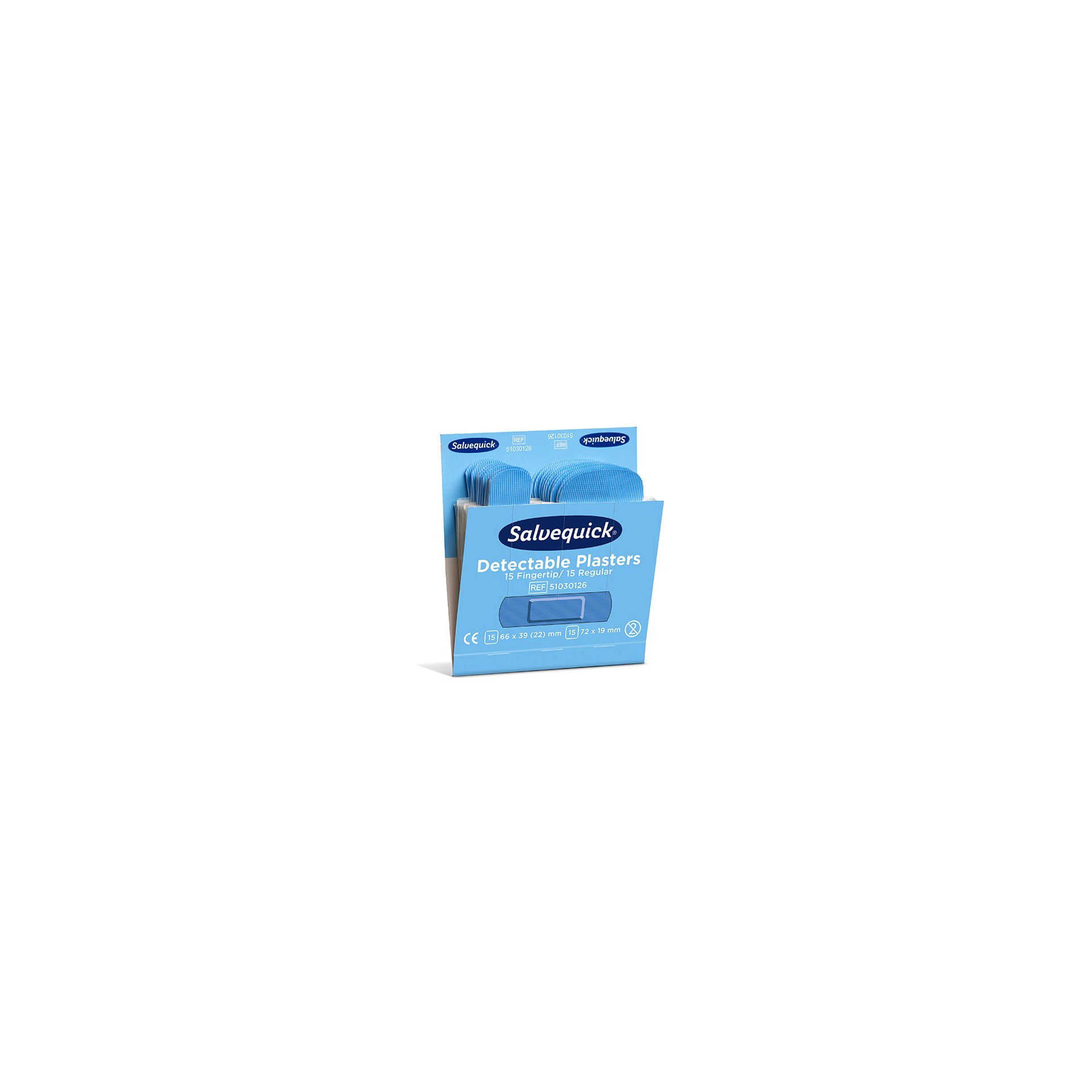 Set "Cederroth" Salvequick Detectable Pflaster (2 x 15 Stück) blau Fingertip & Standard, Refill Set "Cederroth" Salvequick Detectable Pflaster (2 x 15 Stück) blau Fingertip & Standard, Refill