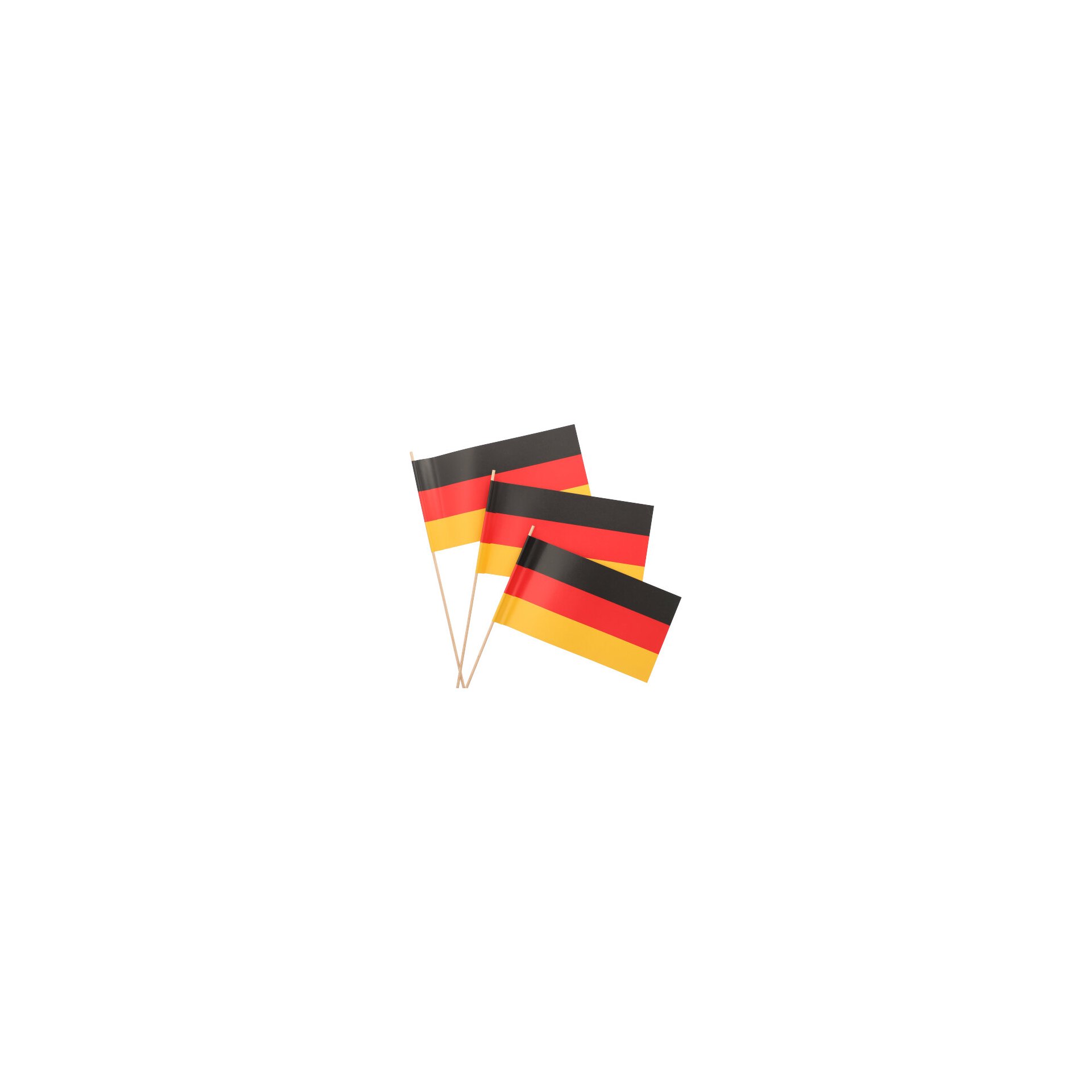 Flaggen, Papier 12 cm x 22 cm "Deutschland" mit Stiel 38,5 cm lang