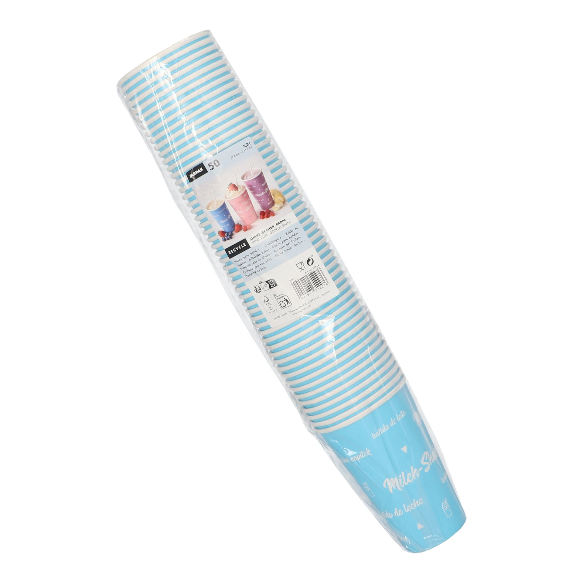 Shake-Becher, Pappe 0,3 l Ø 8 cm · 11,7 cm "Milk-Shake" Shake-Becher, Pappe 0,3 l Ø 8 cm · 11,7 cm "Milk-Shake"