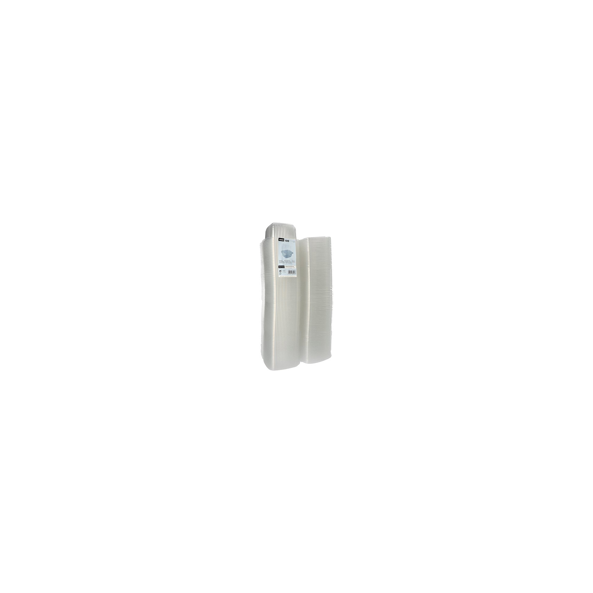 Verpackungsbecher mit Klappdeckeln, PP rechteckig 500 ml 6,3 cm x 12,5 cm x 13,1 cm transparent