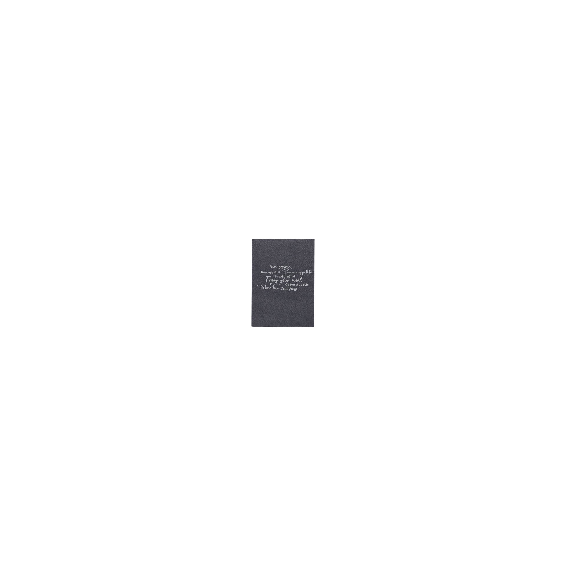 Snackservietten "DAILY Collection" 1/4-Falz 24 cm x 16,5 cm schwarz "Enjoy your Meal" Snackservietten "DAILY Collection" 1/4-Falz 24 cm x 16,5 cm schwarz "Enjoy your Meal"