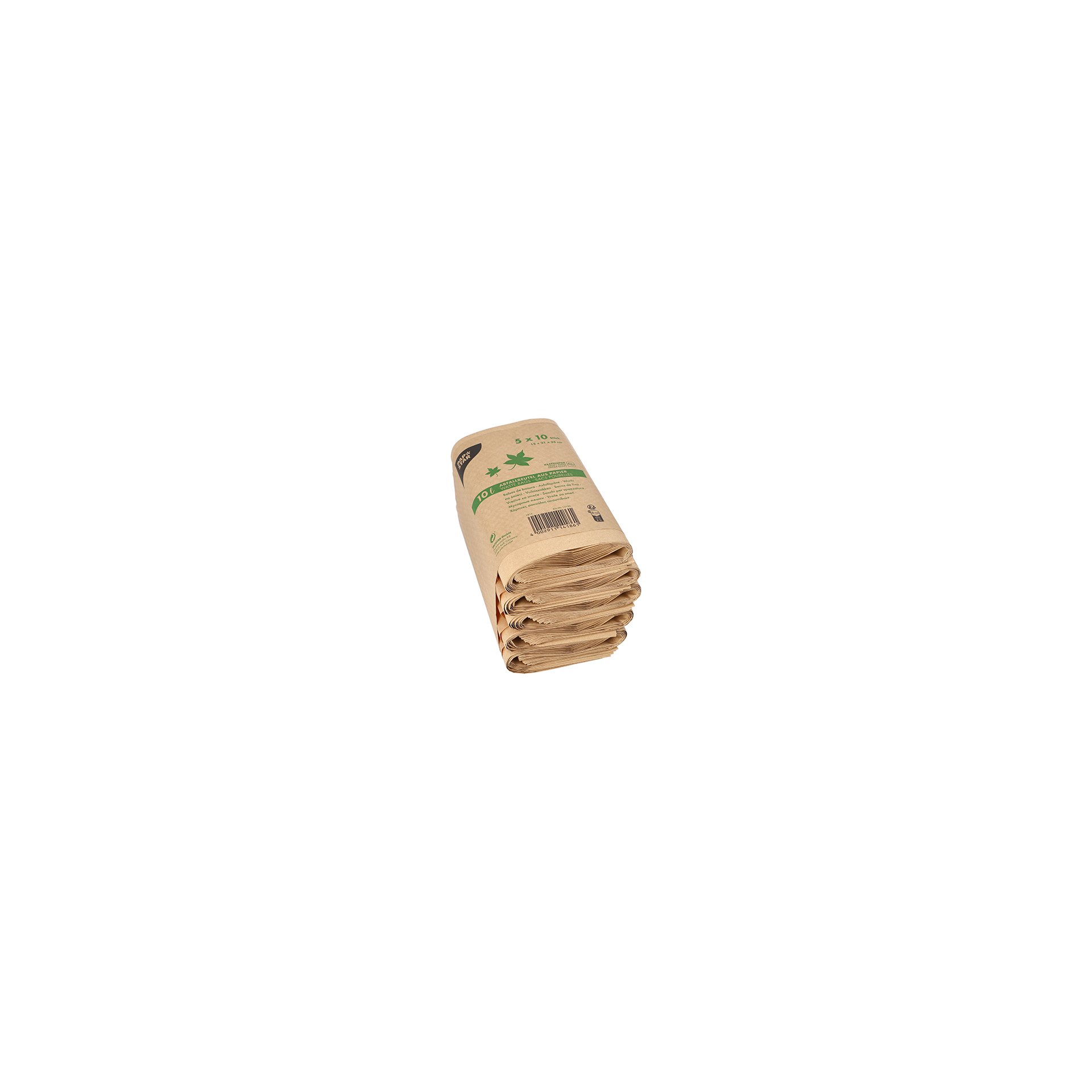 Abfallbeutel Kraftpapier 10 l 35 cm x 21 cm x 15 cm braun