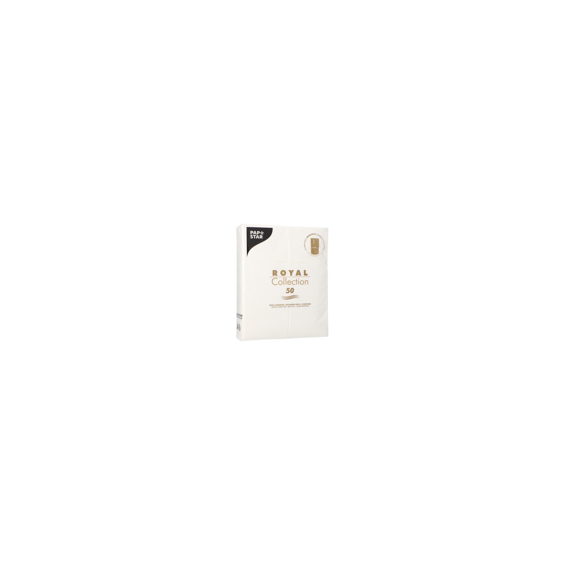 Servietten "ROYAL Collection" 40 cm x 30 cm weiss mit Besteckfalz Servietten "ROYAL Collection" 40 cm x 30 cm weiss mit Besteckfalz