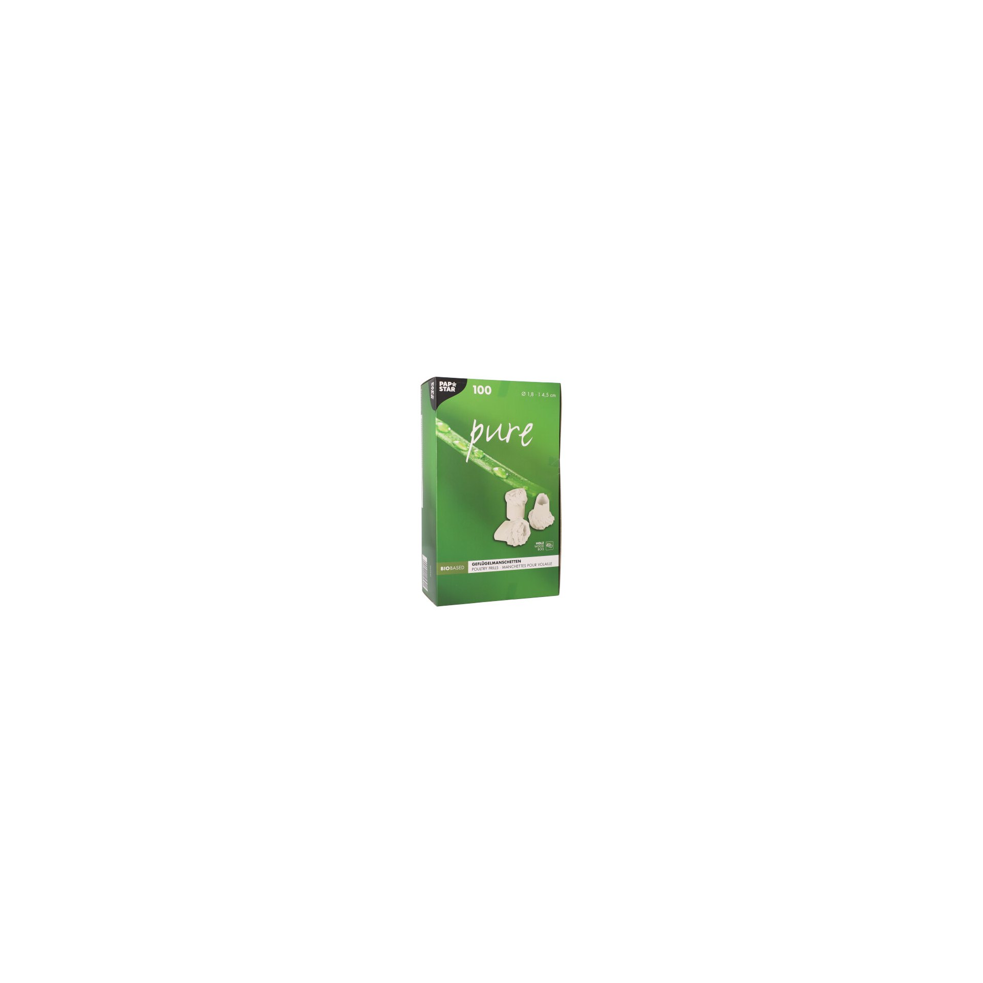 Geflügelmanschetten "pure" Ø 1,8 cm · 4,5 cm weiss Geflügelmanschetten "pure" Ø 1,8 cm · 4,5 cm weiss