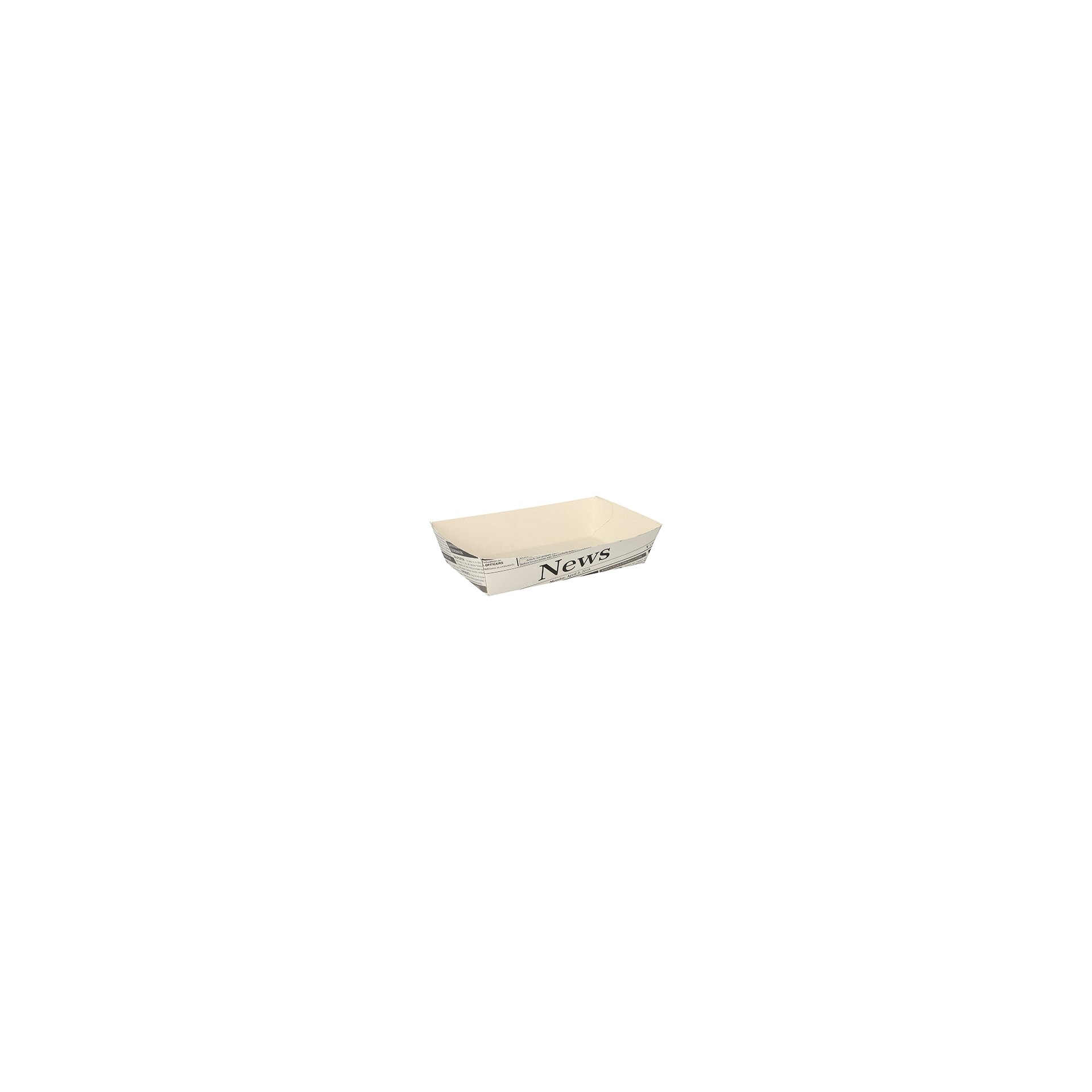 Pommes-Frites-Trays 3,8 cm x 8,5 cm x 15,5 cm weiss "Newsprint"
