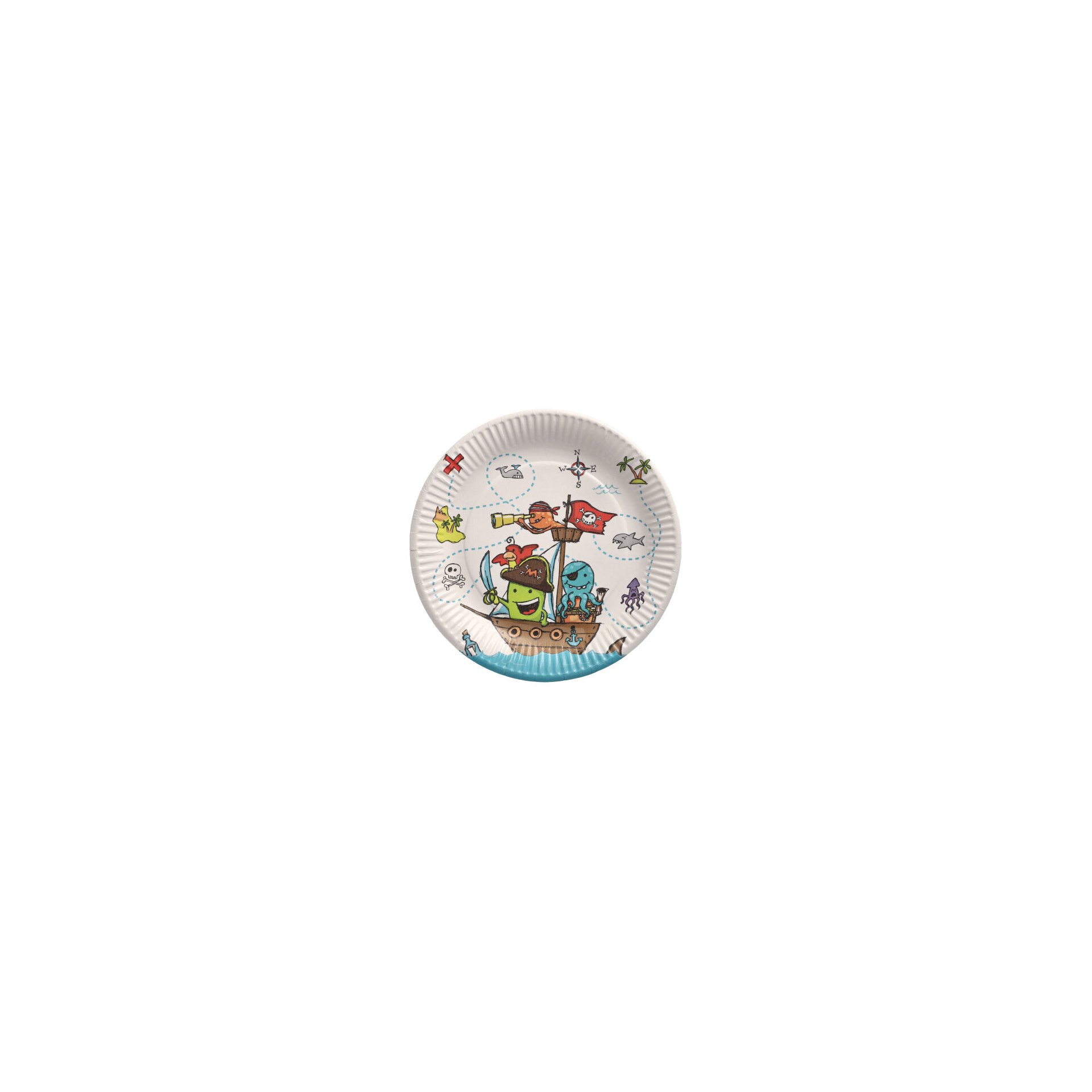 Teller, Pappe rund Ø 23 cm "Pirate Crew"