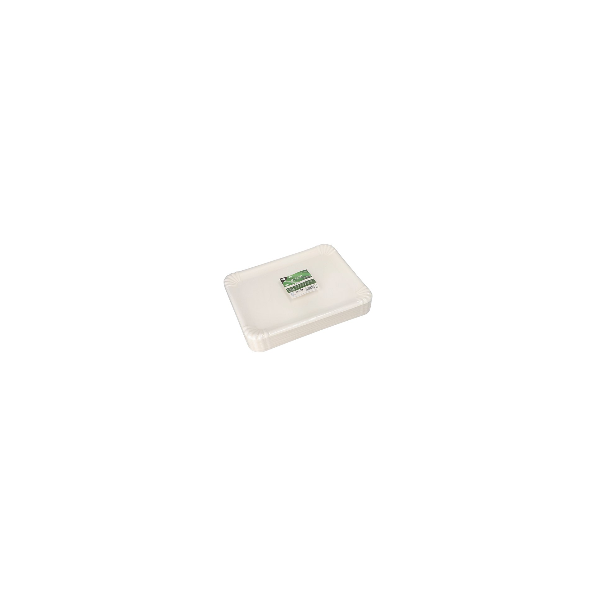Servierplatten, Zuckerrohr "pure" eckig 26 cm x 35 cm weiss