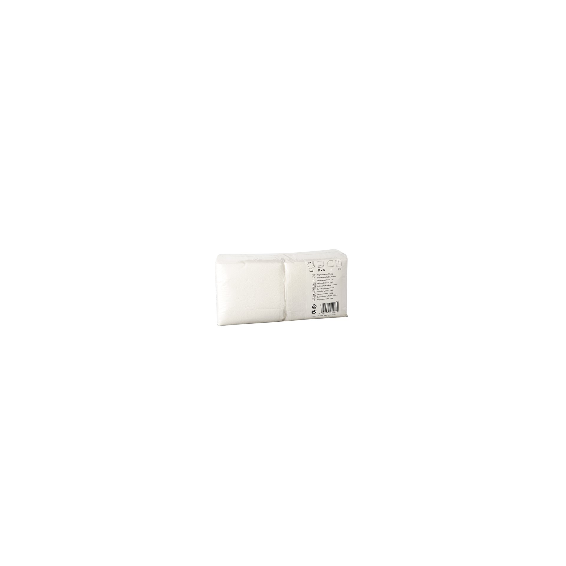Servietten, 1-lagig 1/4-Falz 32 cm x 32 cm weiss Servietten, 1-lagig 1/4-Falz 32 cm x 32 cm weiss