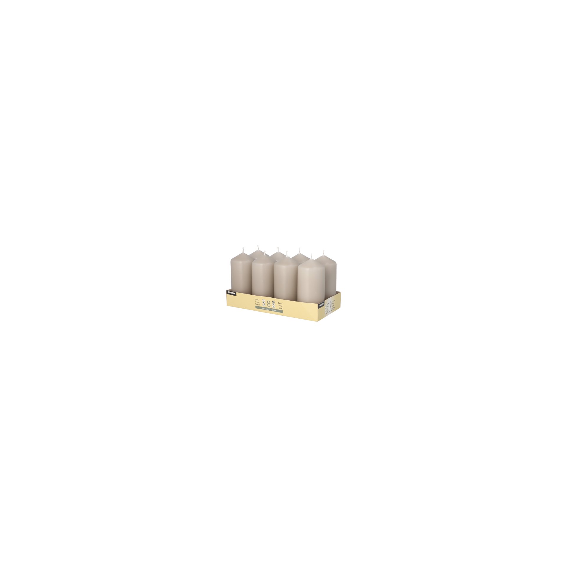 Stumpenkerzen Ø 47 mm · 100 mm greige Stumpenkerzen Ø 47 mm · 100 mm greige