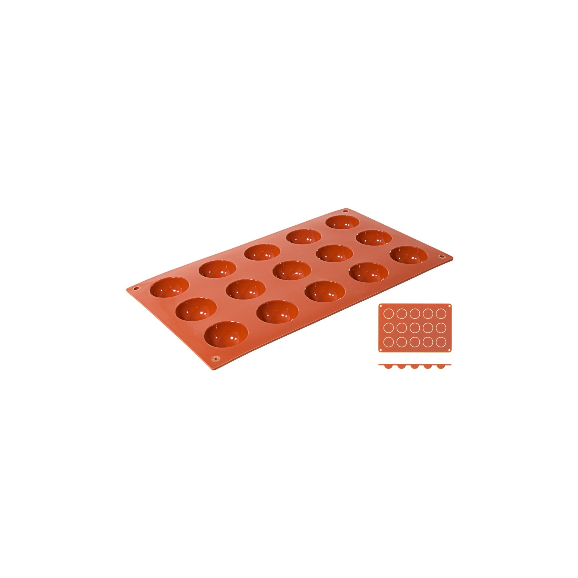 Silikon-Backmatte, HALBKUGEL mit 15 Formen Silikon-Backmatte, HALBKUGEL mit 15 Formen