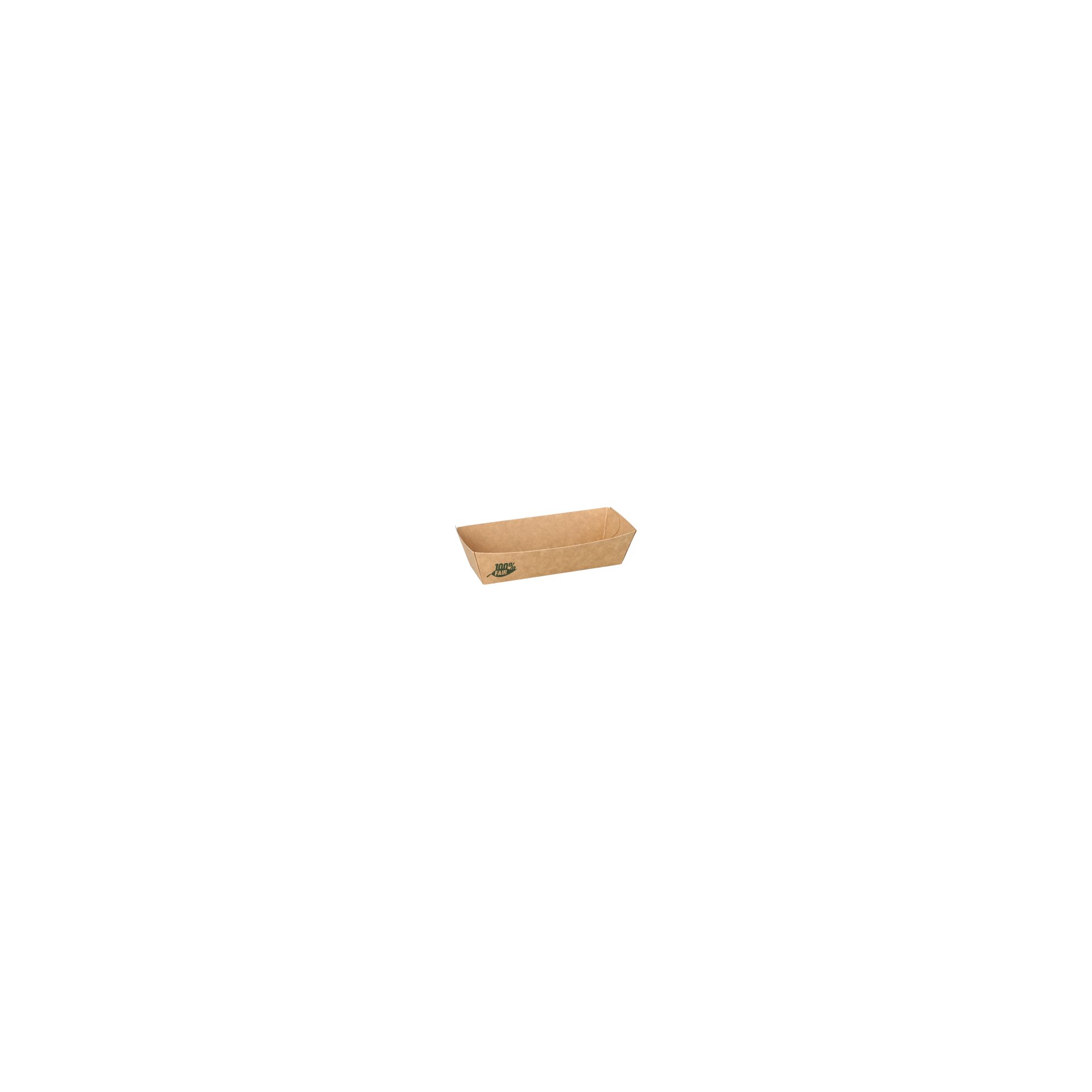 Snacktrays, Pappe "pure" 3 cm x 3,3 cm x 10,5 cm braun "100% Fair"