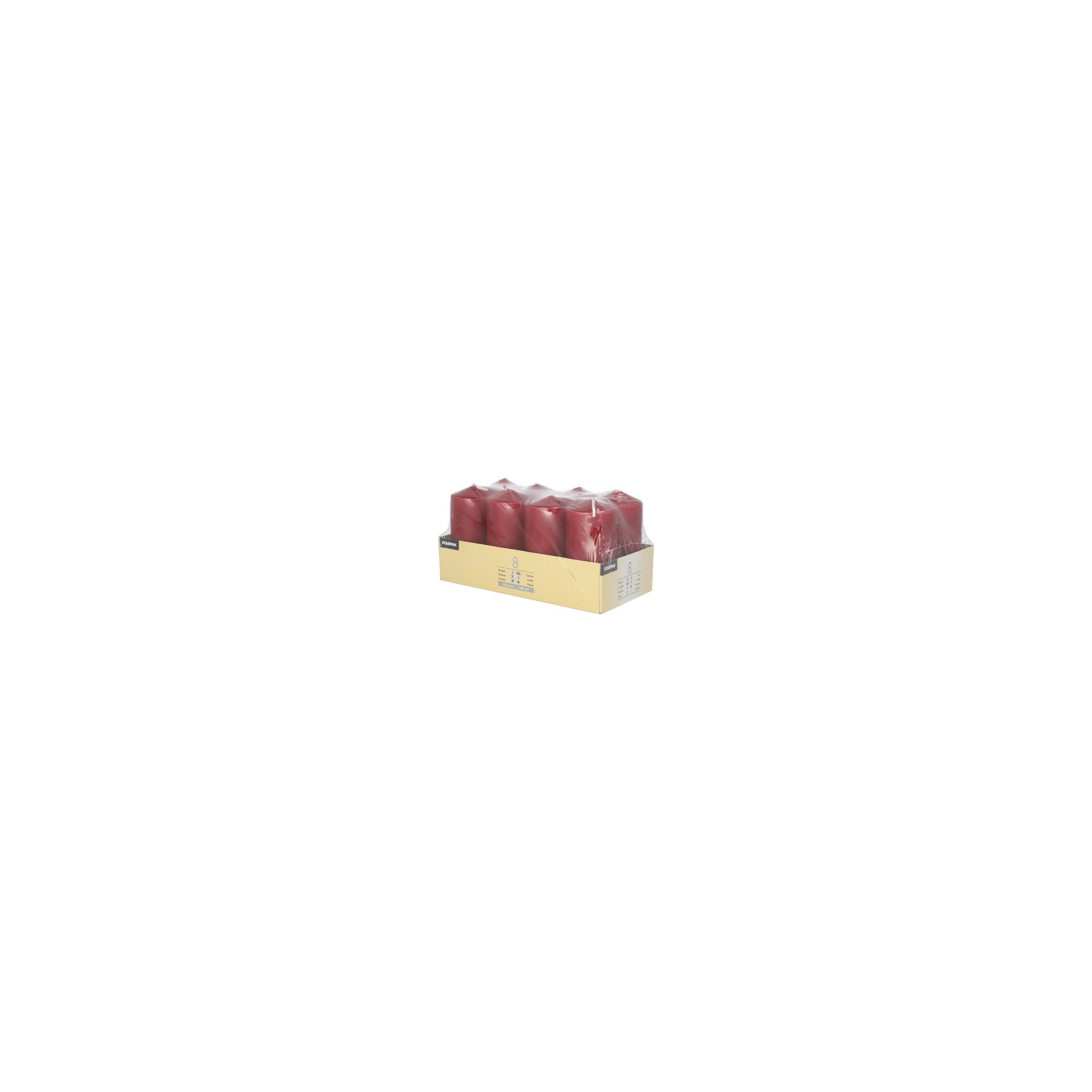 Stumpenkerzen Ø 50 mm · 100 mm bordeaux