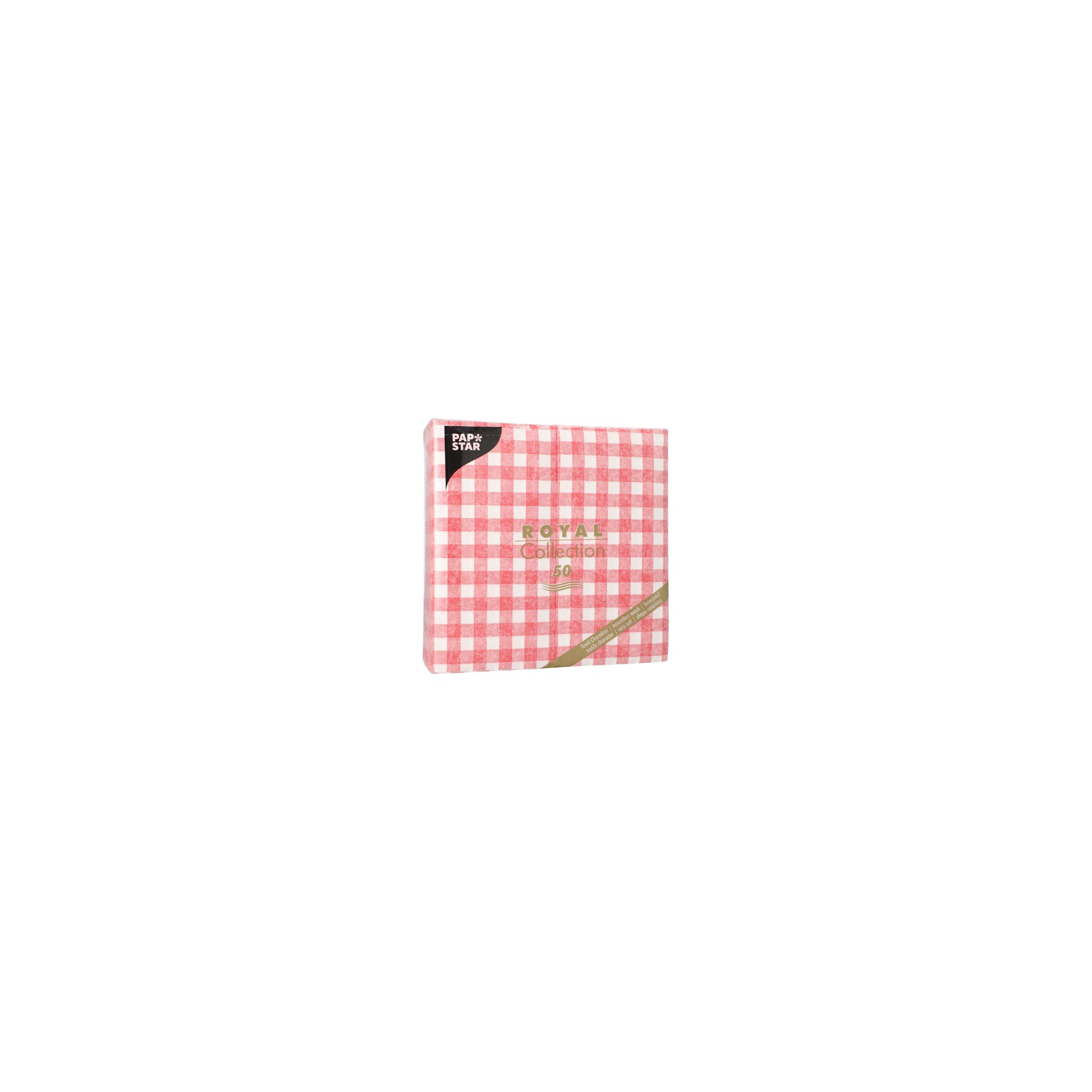 Servietten "ROYAL Collection" 1/8-Falz 40 cm x 40 cm rot "Vichy Karo"