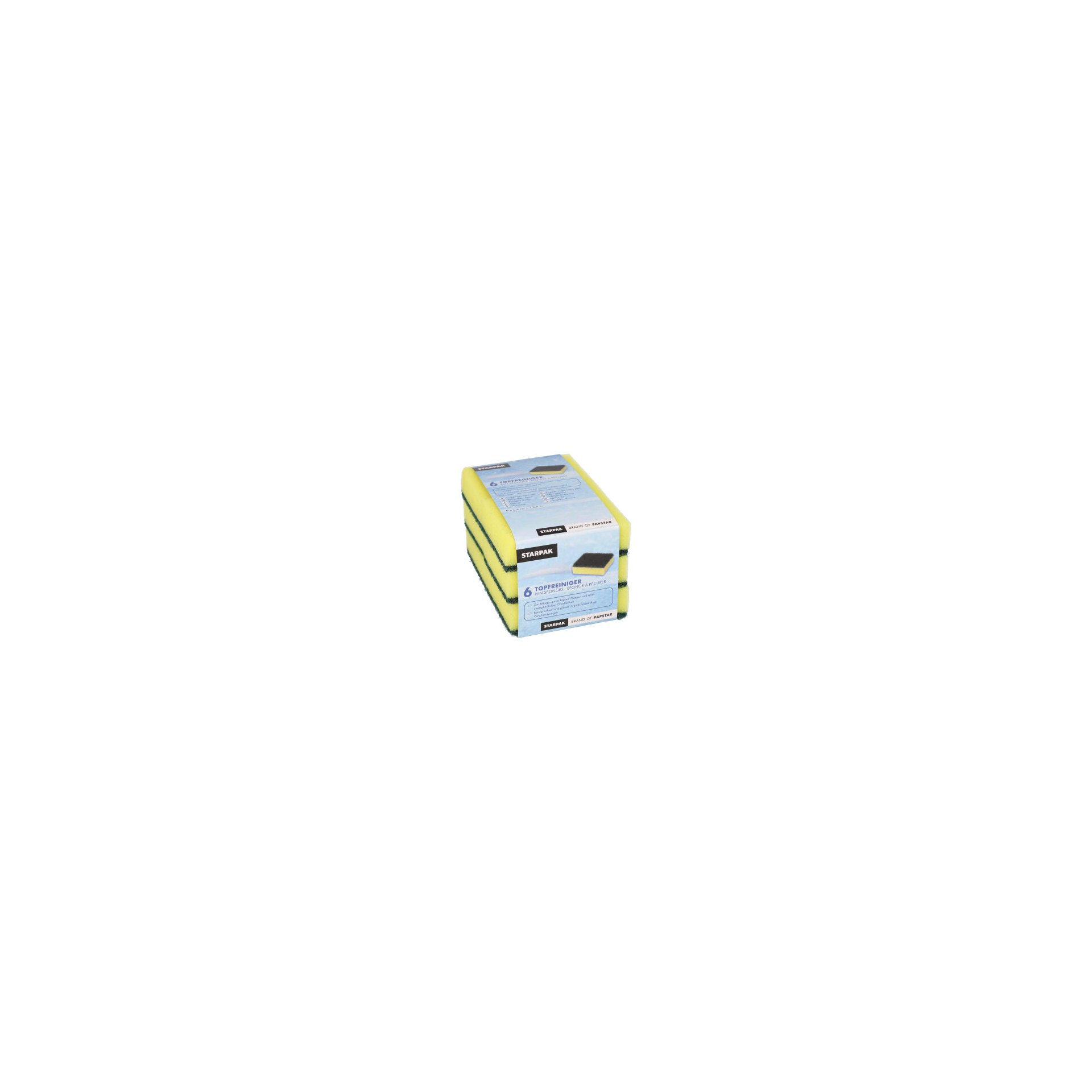 Topfreiniger, Schwamm eckig 2,6 cm x 9 cm x 6,6 cm gelb/grün , kratzend Topfreiniger, Schwamm eckig 2,6 cm x 9 cm x 6,6 cm gelb/grün , kratzend