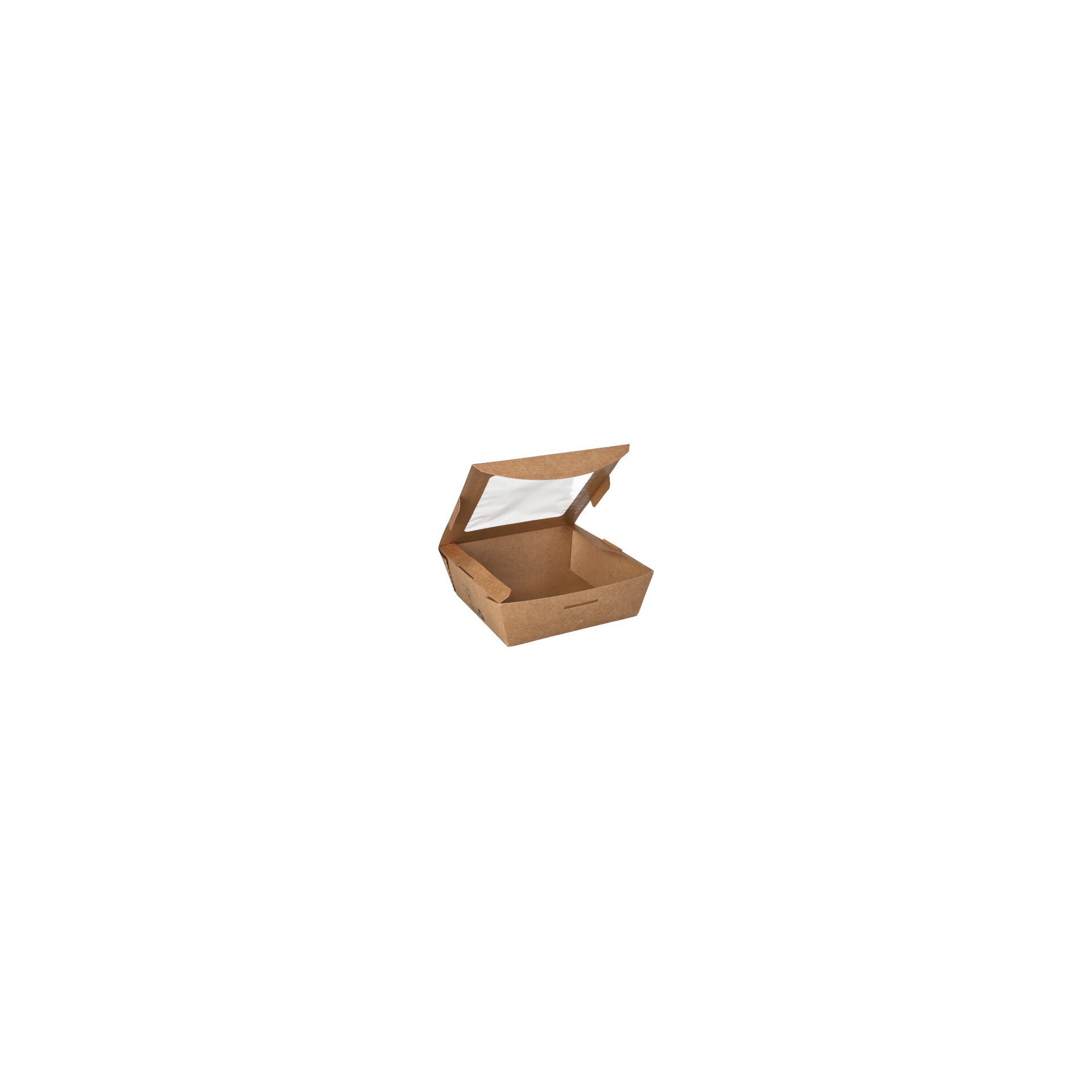 Feinkostboxen Pappe "pure" eckig 650 ml 4,5 cm x 12 cm x 12 cm braun "100% Fair"