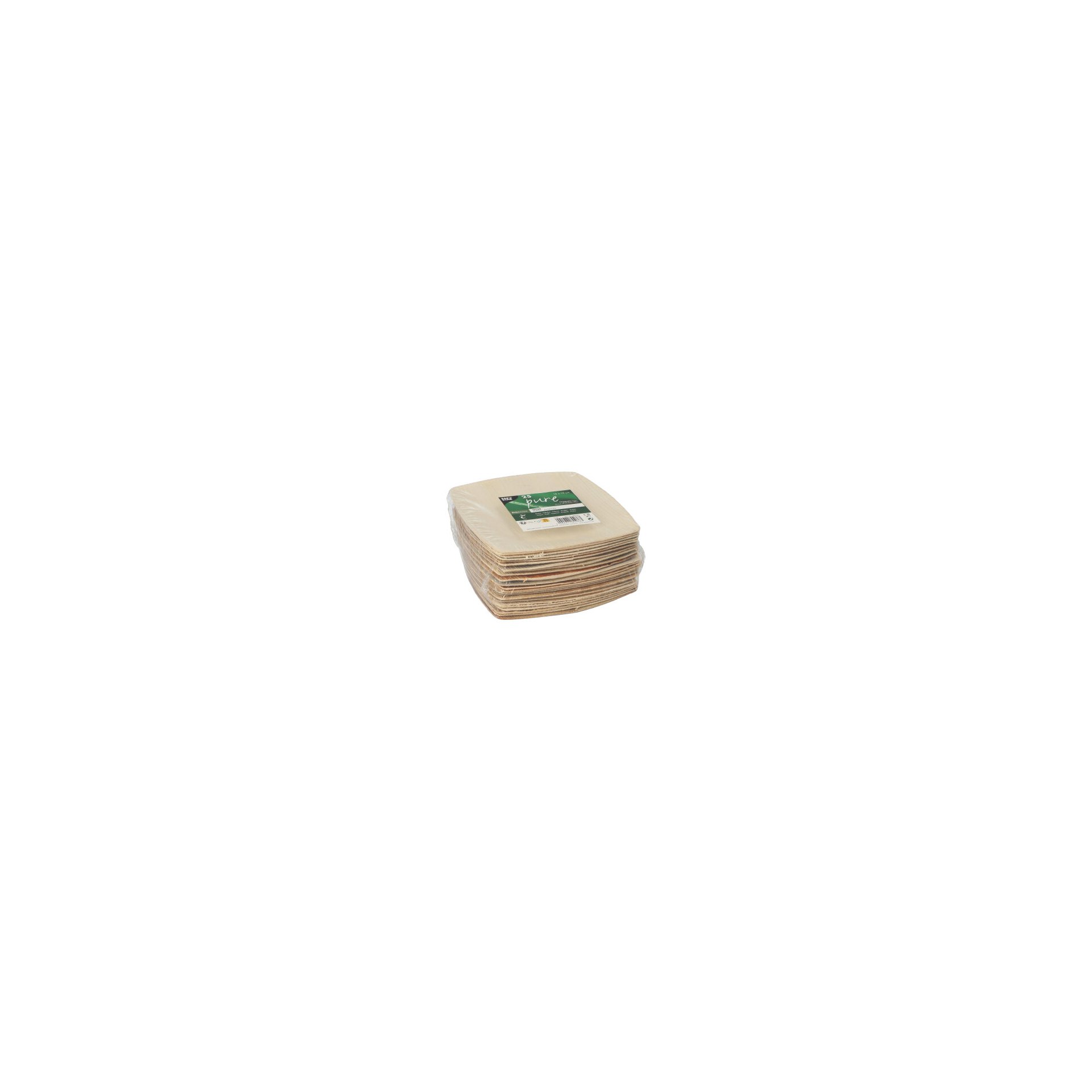 Teller, Palmblatt "pure" 15 cm x 15 cm natur "QUADRATO"
