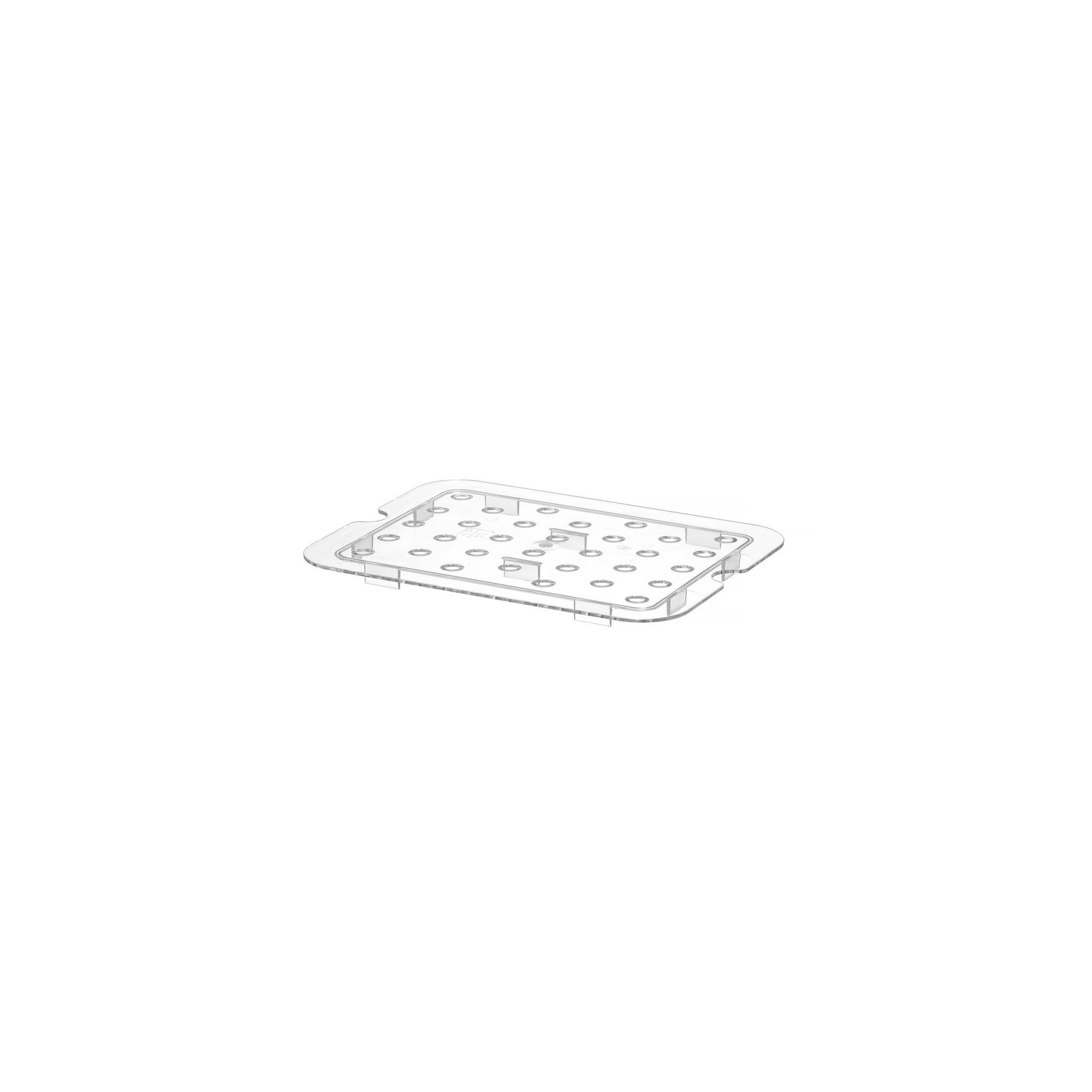 Perforiertes Abtropfgitter für Gastronorm-Behälter aus Polycarbonat, Profi Line, GN 1/2, Transparent, 265x206mm