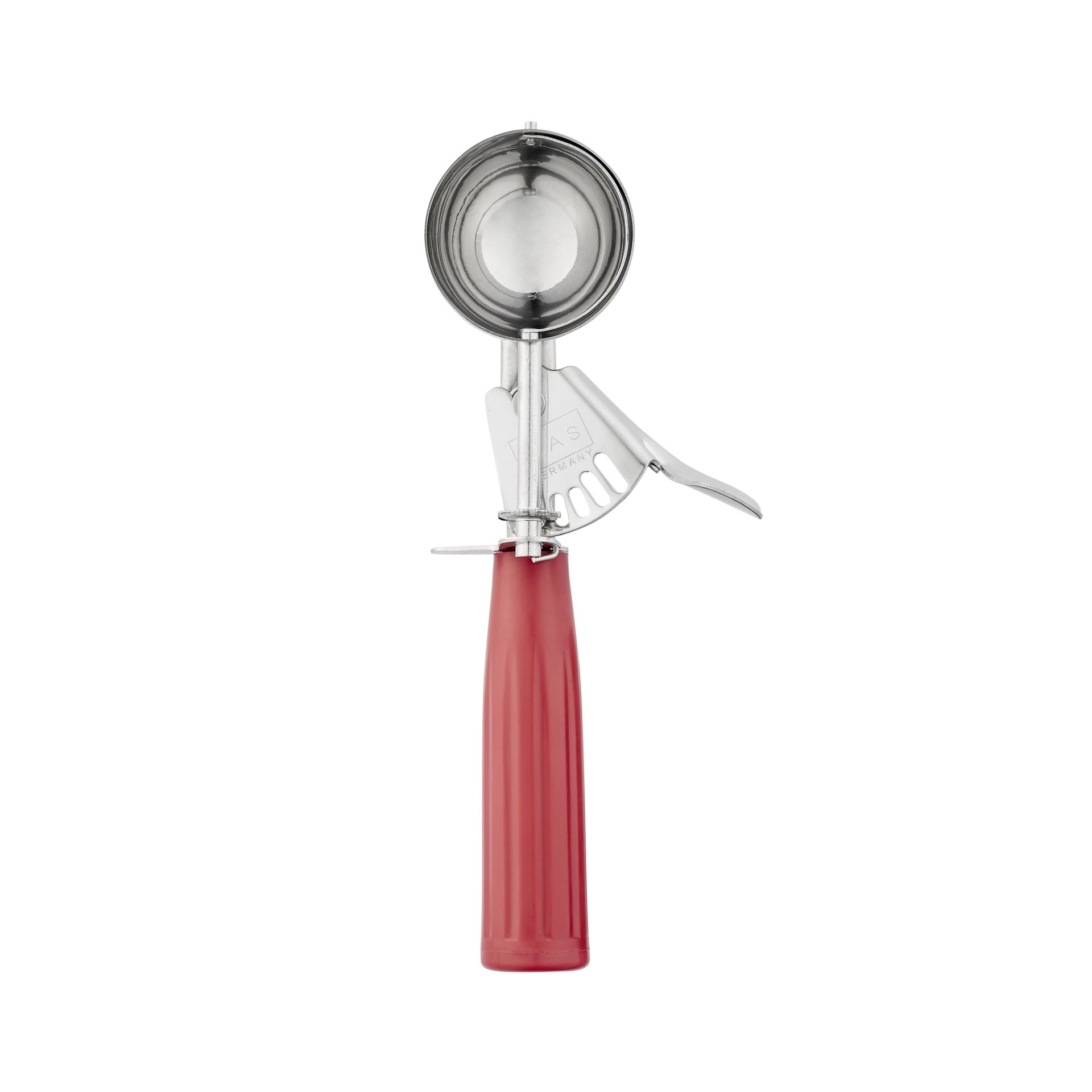 Portionierer, 20,5 cm, Ø 5 cm, roter Griff, Polypropylen Portionierer, 20,5 cm, Ø 5 cm, roter Griff, Polypropylen