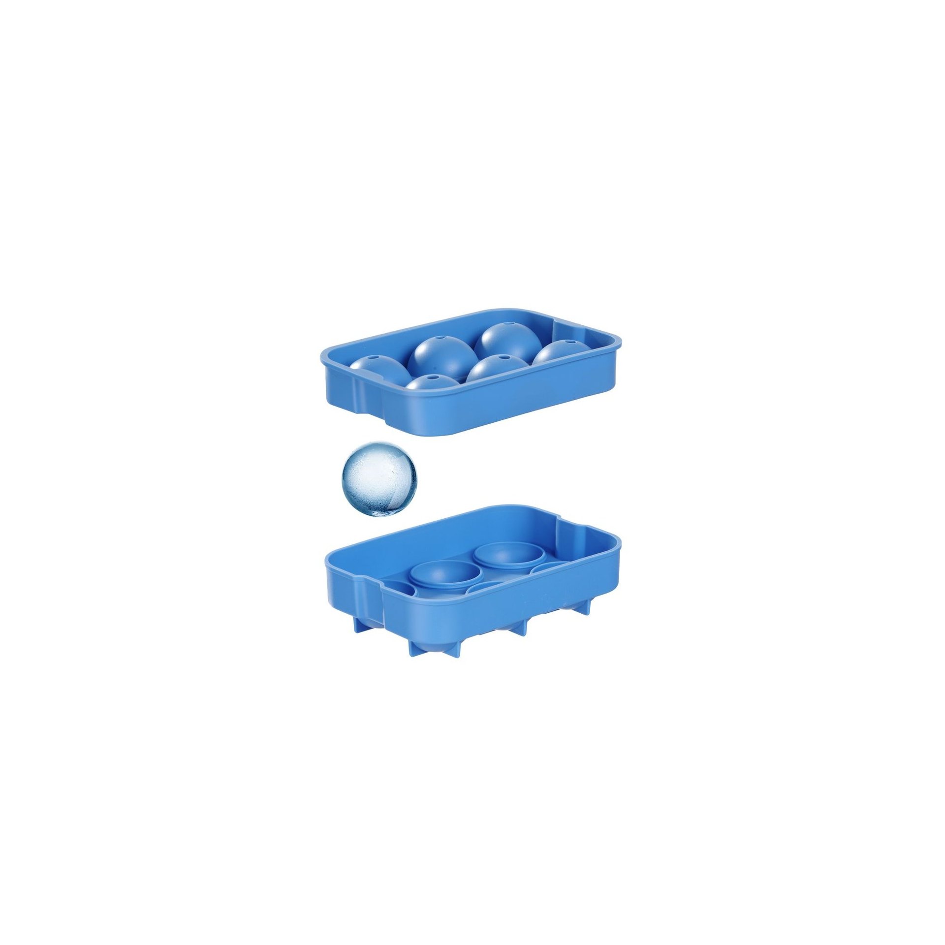 Eiswürfelform, kugelförmig, BarUp, Blau, 180x125x(H)50mm