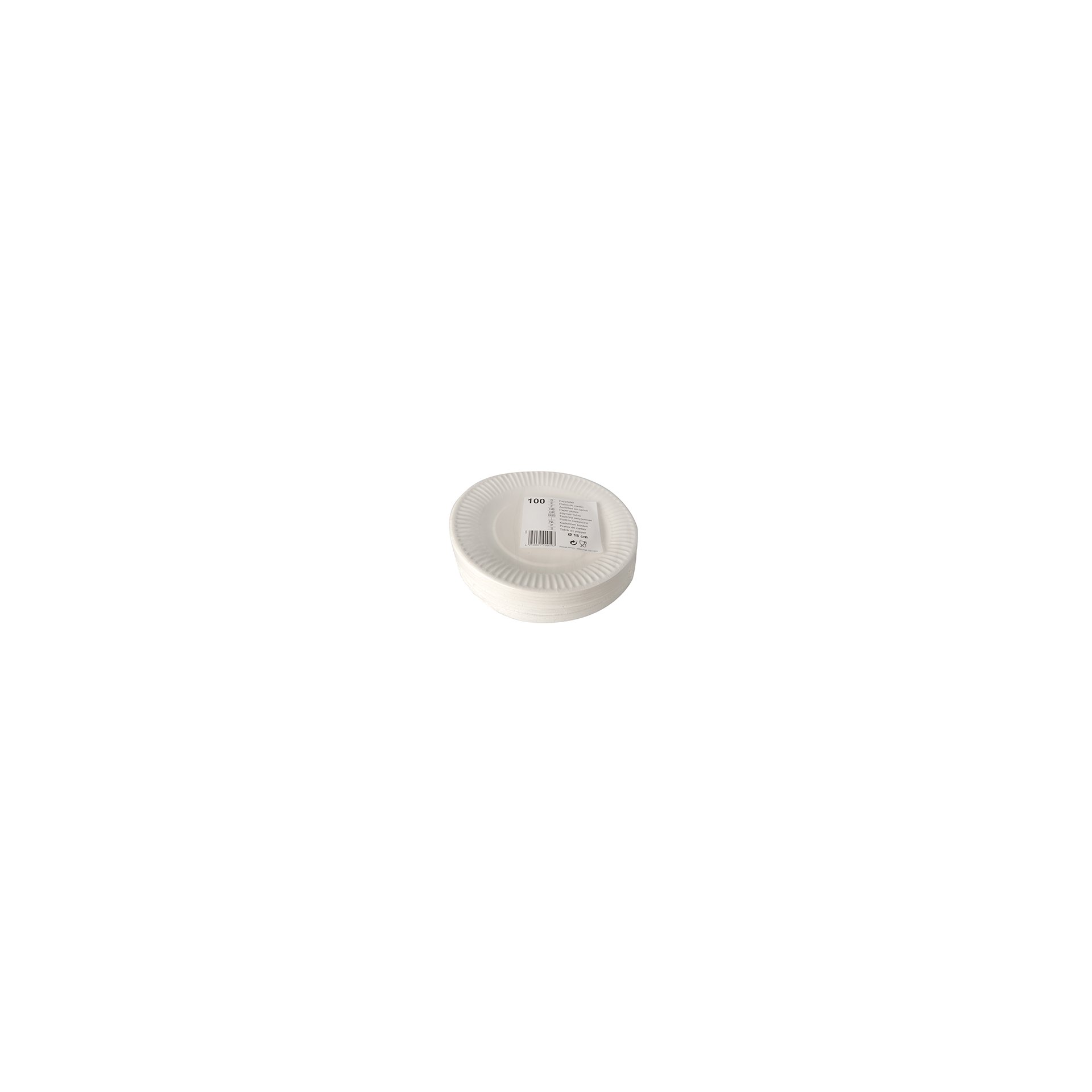 Teller, Pappe rund Ø 18 cm weiss Teller, Pappe rund Ø 18 cm weiss