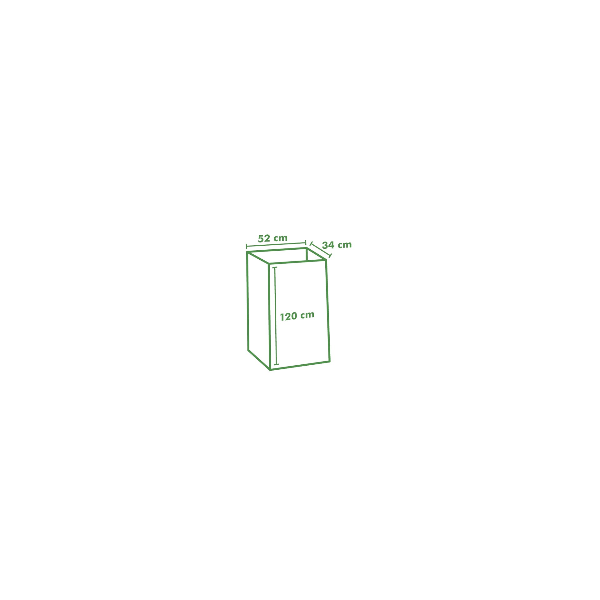 Abfallsäcke aus Papier "pure" 240 l 120 cm x 52 cm x 34 cm braun , 2-lagig