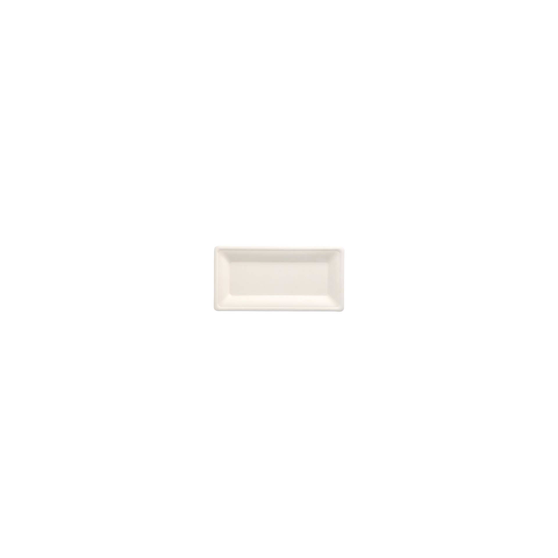 Teller, Zuckerrohr "pure" eckig 13 cm x 26 cm weiss