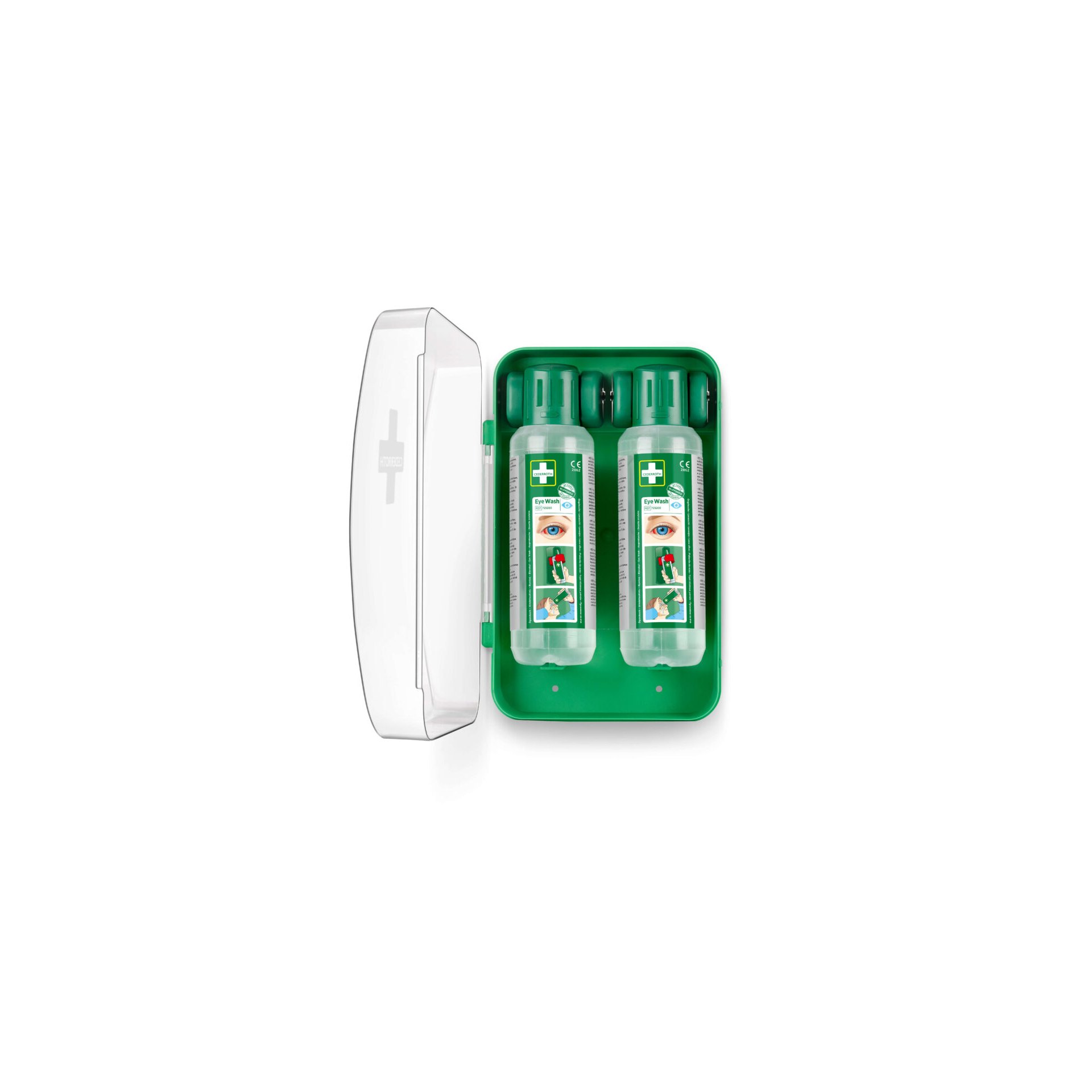 "Cederroth" Augendusche 29,6 cm x 19,2 cm "Eye-Wash-Cabinet" inkl. 2 Flaschen (500ml)