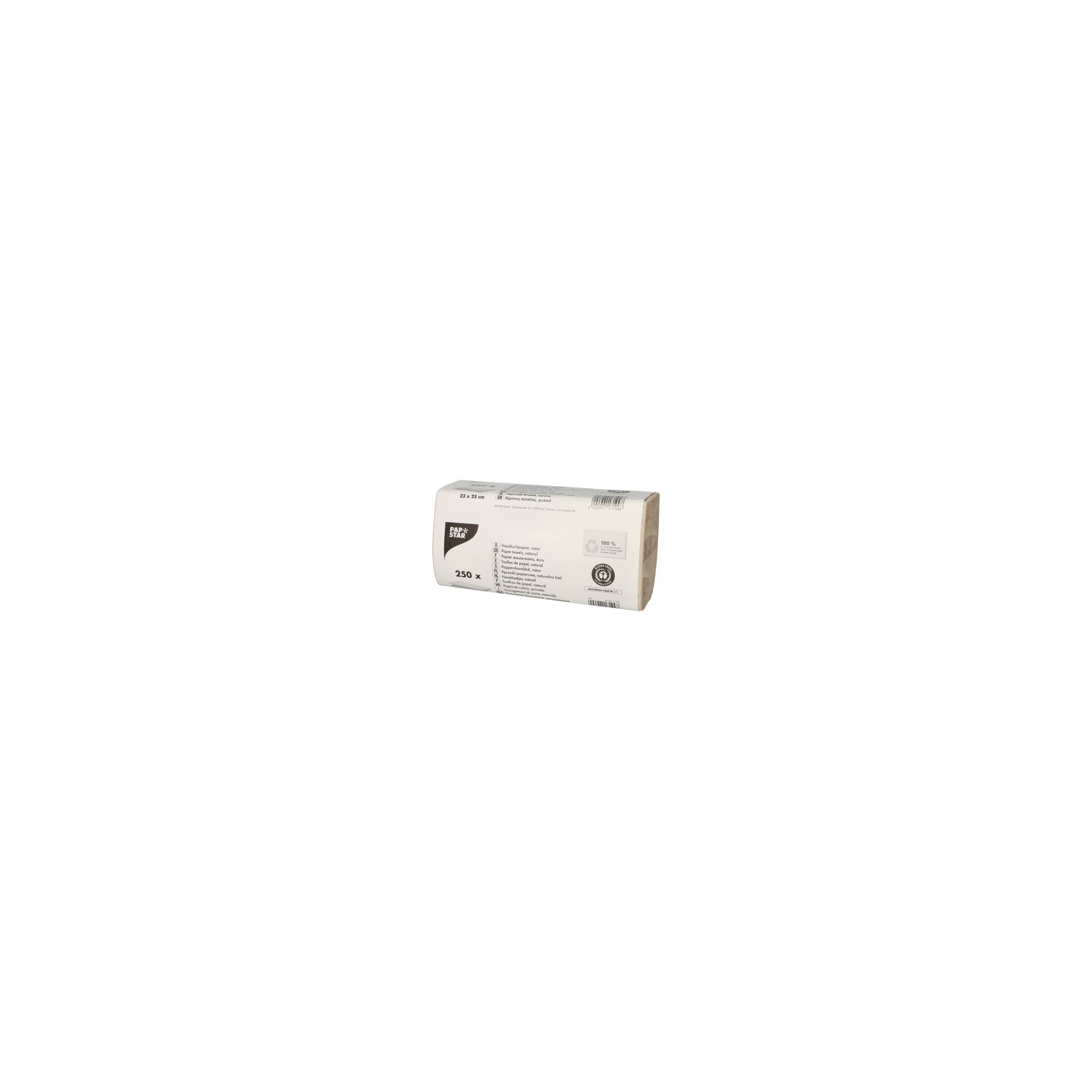 Blatt Handtuchpapier V-Falz 23 cm x 25 cm natur Zick Zack, 1-lagig