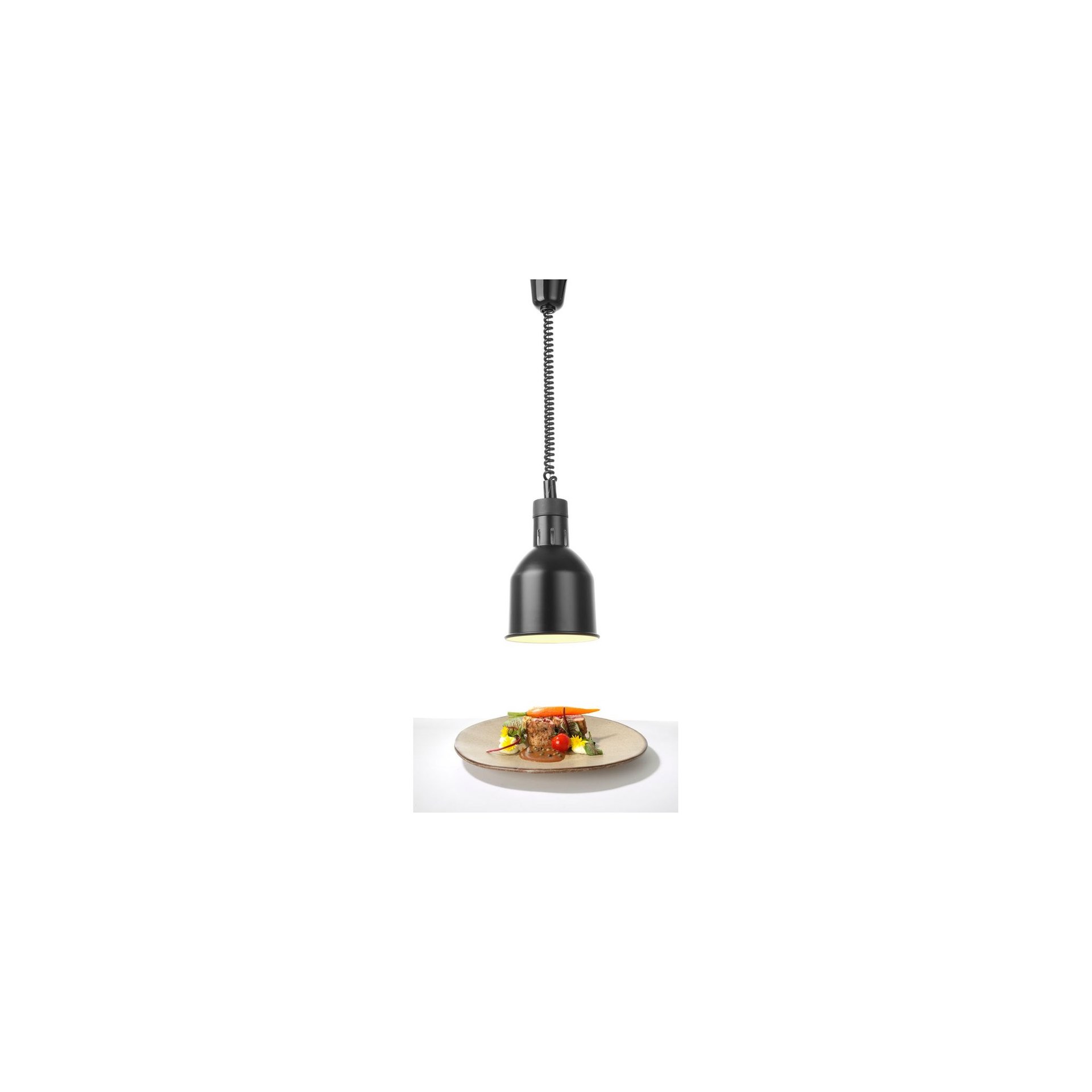 Höhenverstellbare Wärmelampe, zylinderförmig, Schwarz, 230V/250W, ⌀175x(H)250mm Höhenverstellbare Wärmelampe, zylinderförmig, Schwarz, 230V/250W, ⌀175x(H)250mm