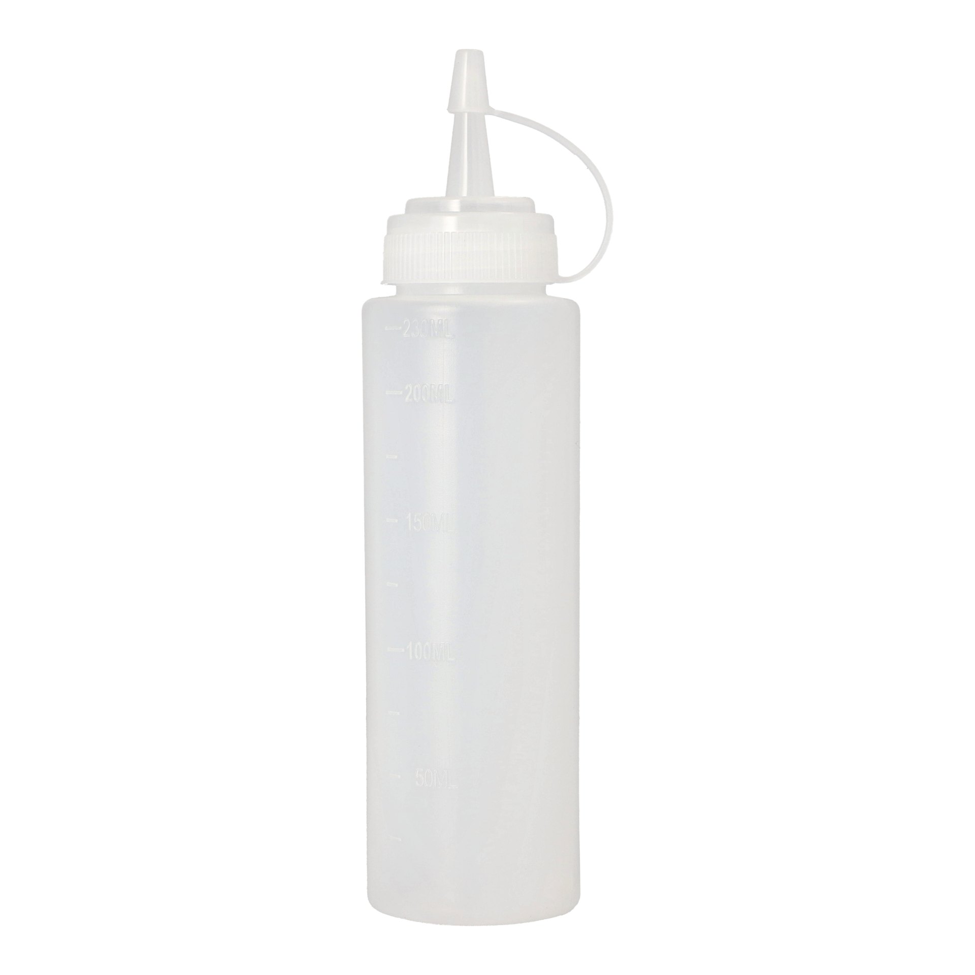Quetschflaschen LDPE (virgin) rund 230 ml Ø 4,5 cm · 18,5 cm transparent Quetschflaschen LDPE (virgin) rund 230 ml Ø 4,5 cm · 18,5 cm transparent