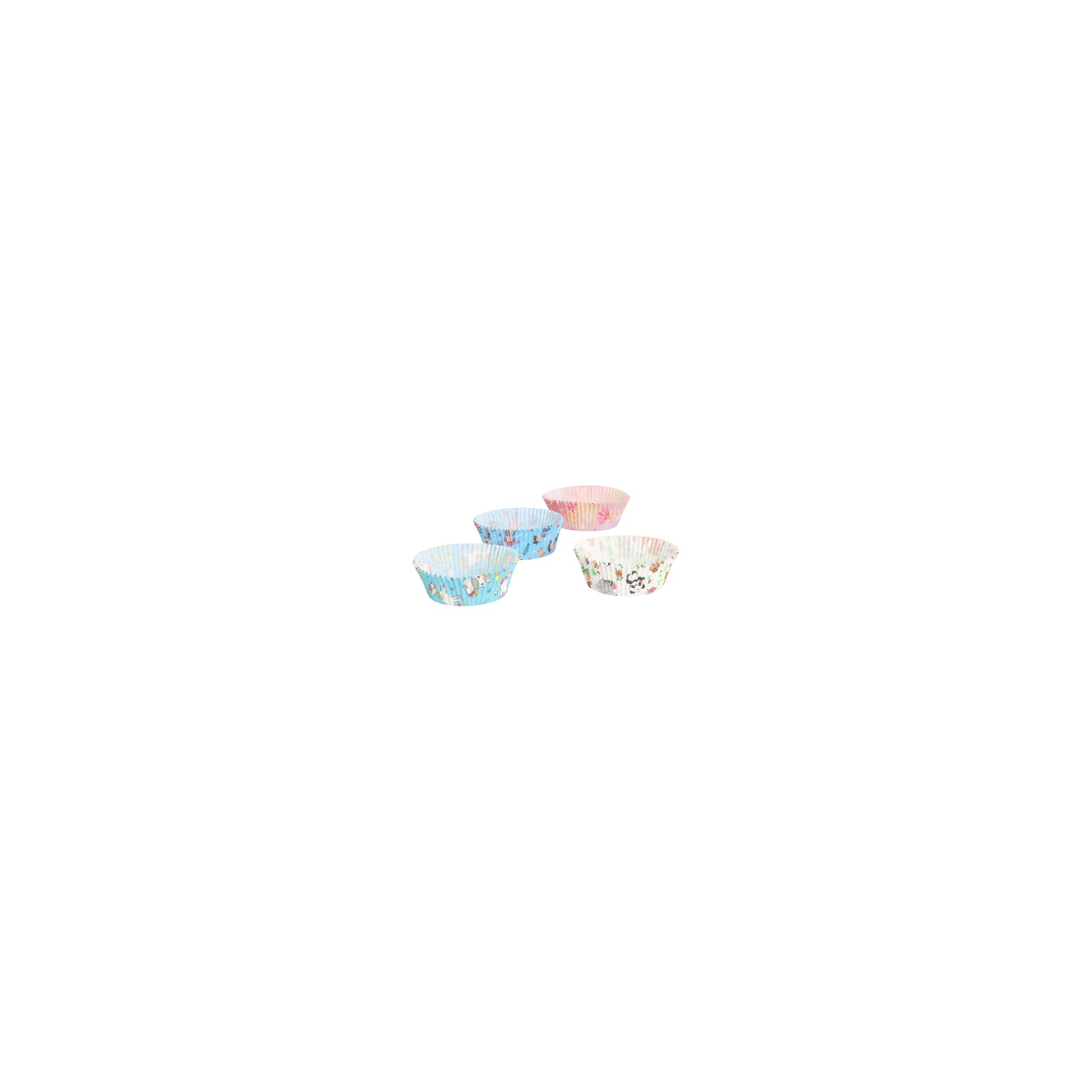 Backförmchen Ø 5 cm · 2,5 cm 4 Motive sortiert