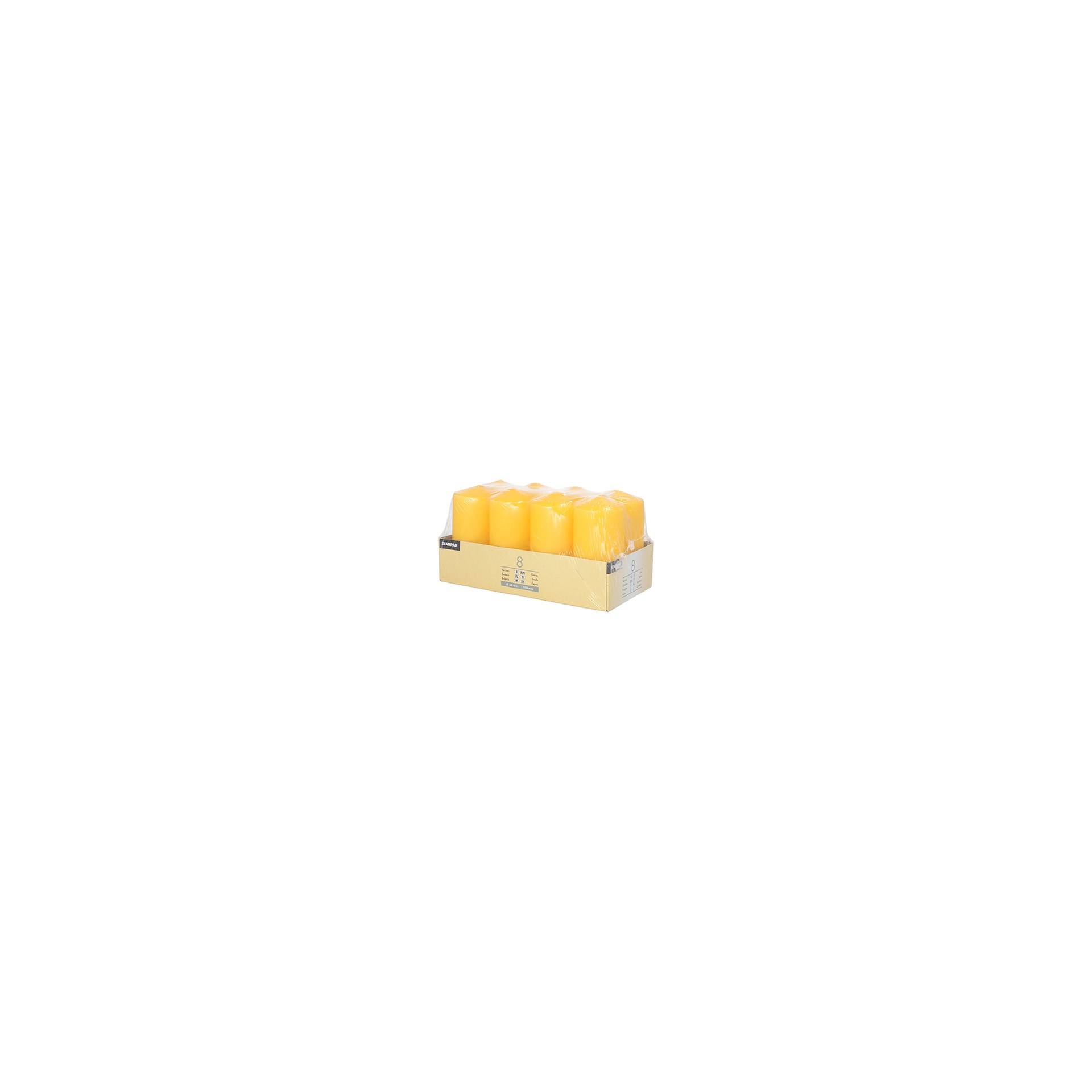 Stumpenkerzen Ø 50 mm · 100 mm goldgelb