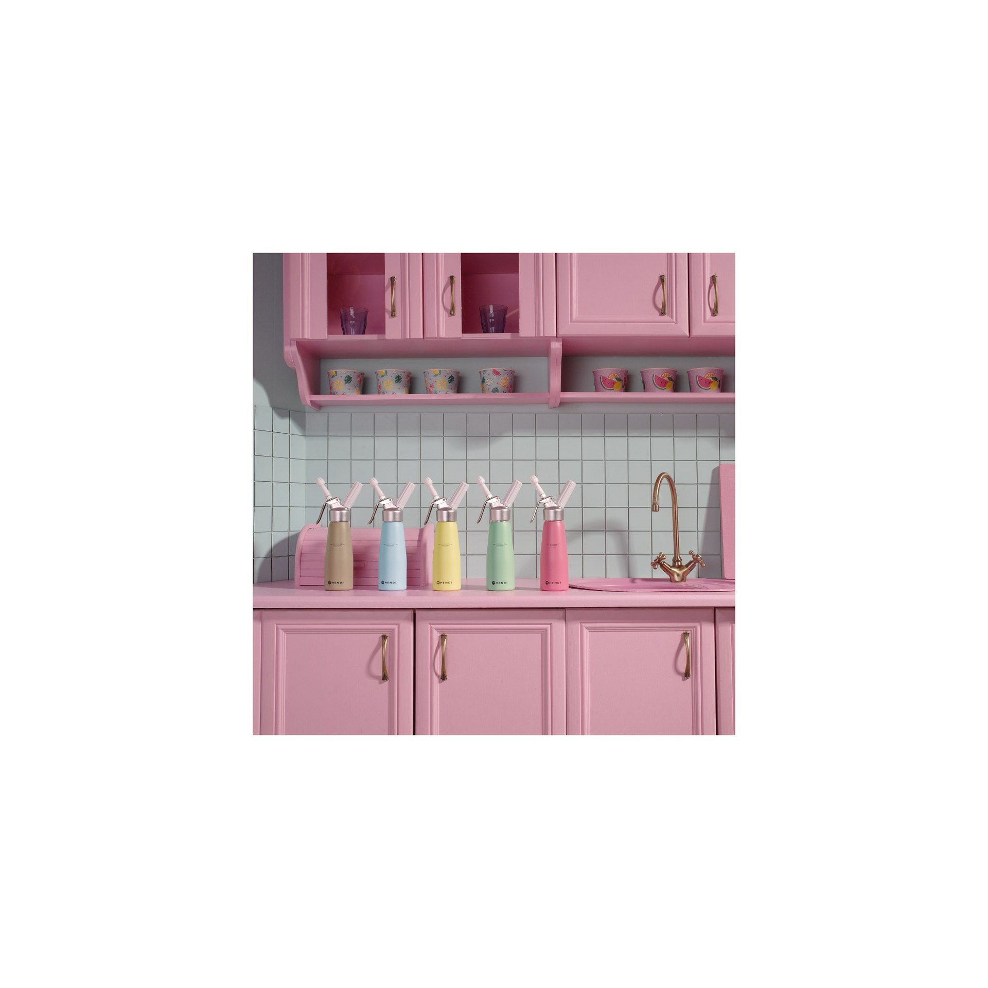 Sahnespender, 0,5L, Pastellblau, ⌀80x(H)260mm Sahnespender, 0,5L, Taupe, ⌀80x(H)260mm