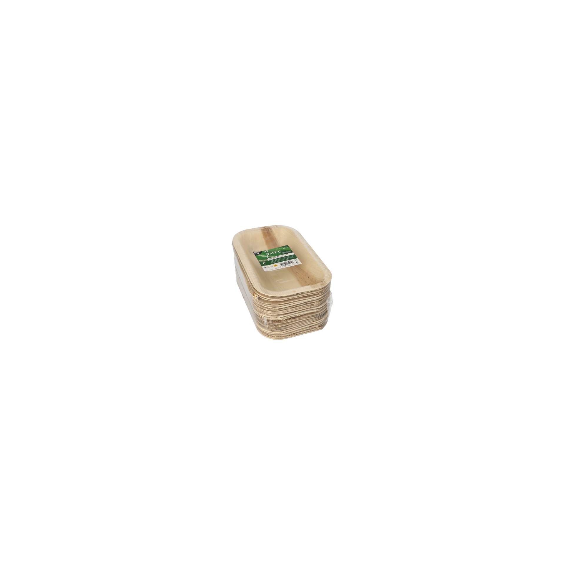 Siegelschalen Palmblatt "pure" eckig 400 ml 4 cm x 15 cm x 24 cm ungeteilt