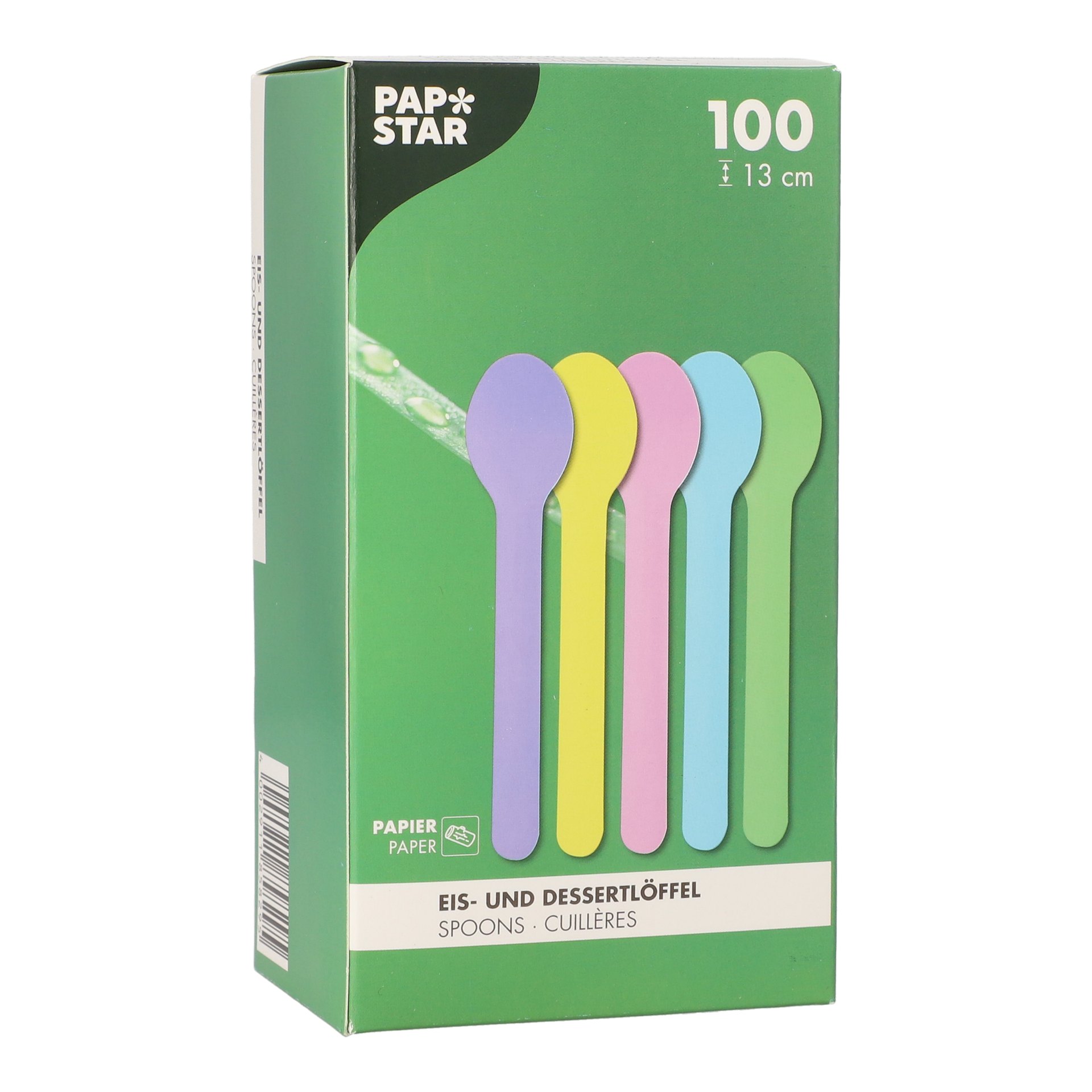Eis- und Dessertlöffel Papier 13 cm farbig sortiert Eis- und Dessertlöffel Papier 13 cm farbig sortiert