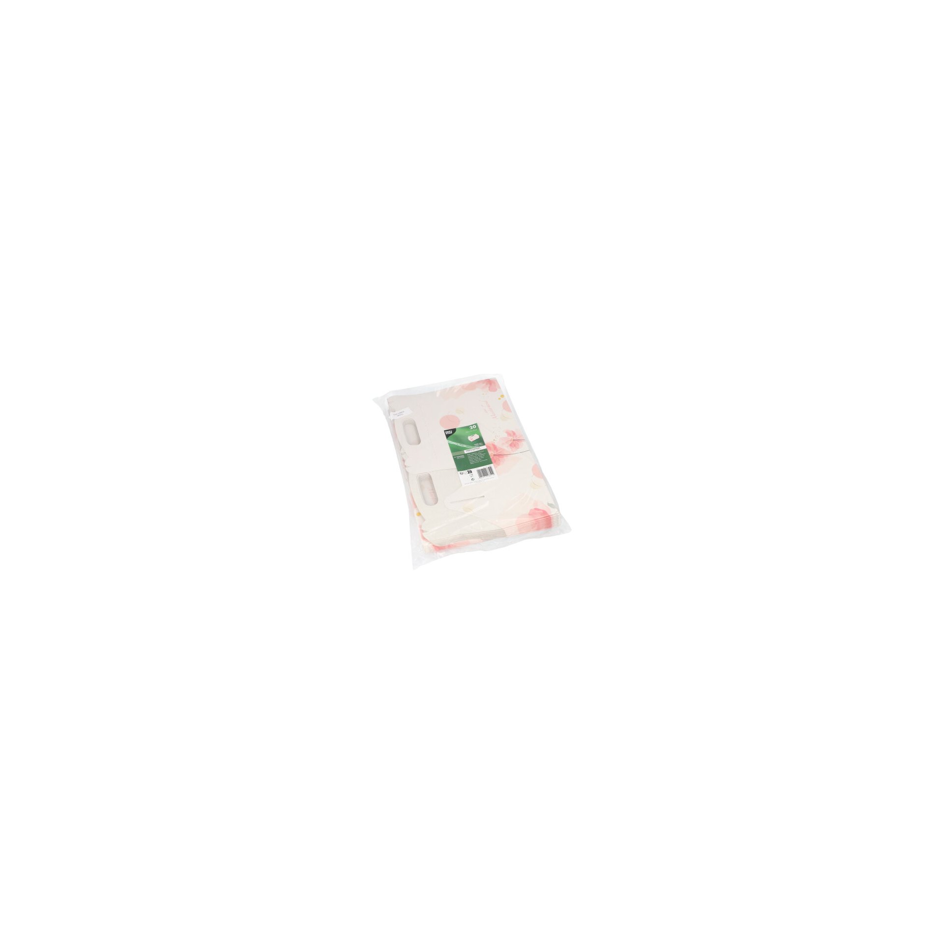 Gebäck-Kartons, Pappe eckig 20 cm x 13 cm x 9 cm rosé mit Tragegriff Gebäck-Kartons, Pappe eckig 20 cm x 13 cm x 9 cm rosé mit Tragegriff