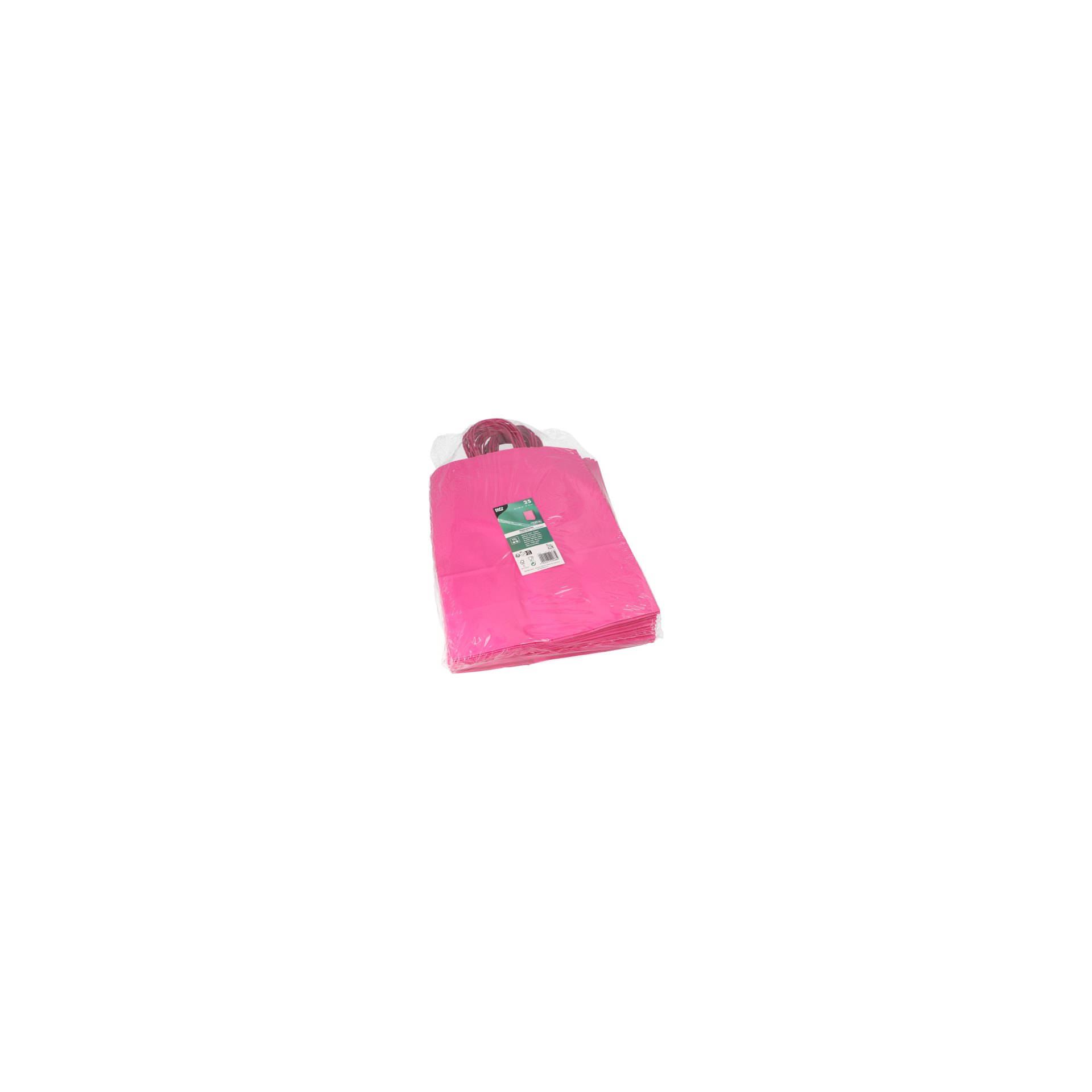 Tragetaschen, Papier 35 cm x 26 cm x 12 cm pink mit gedrehtem Tragegriff Tragetaschen, Papier 35 cm x 26 cm x 12 cm pink mit gedrehtem Tragegriff