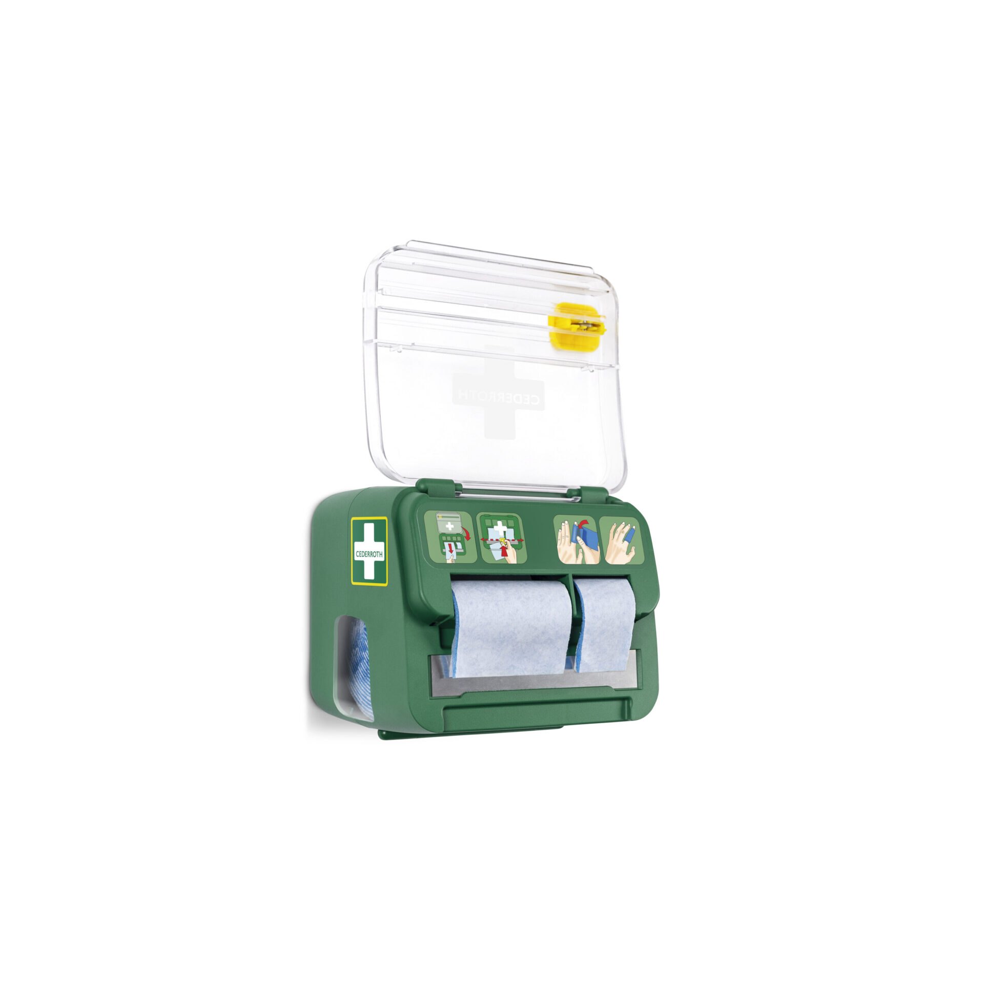 "Cederroth" Soft Foam Bandage Spender 2-in-1 12,3 cm x 13,8 cm x 14,2 cm grün "Cederroth" Soft Foam Bandage Spender 2-in-1 12,3 cm x 13,8 cm x 14,2 cm grün