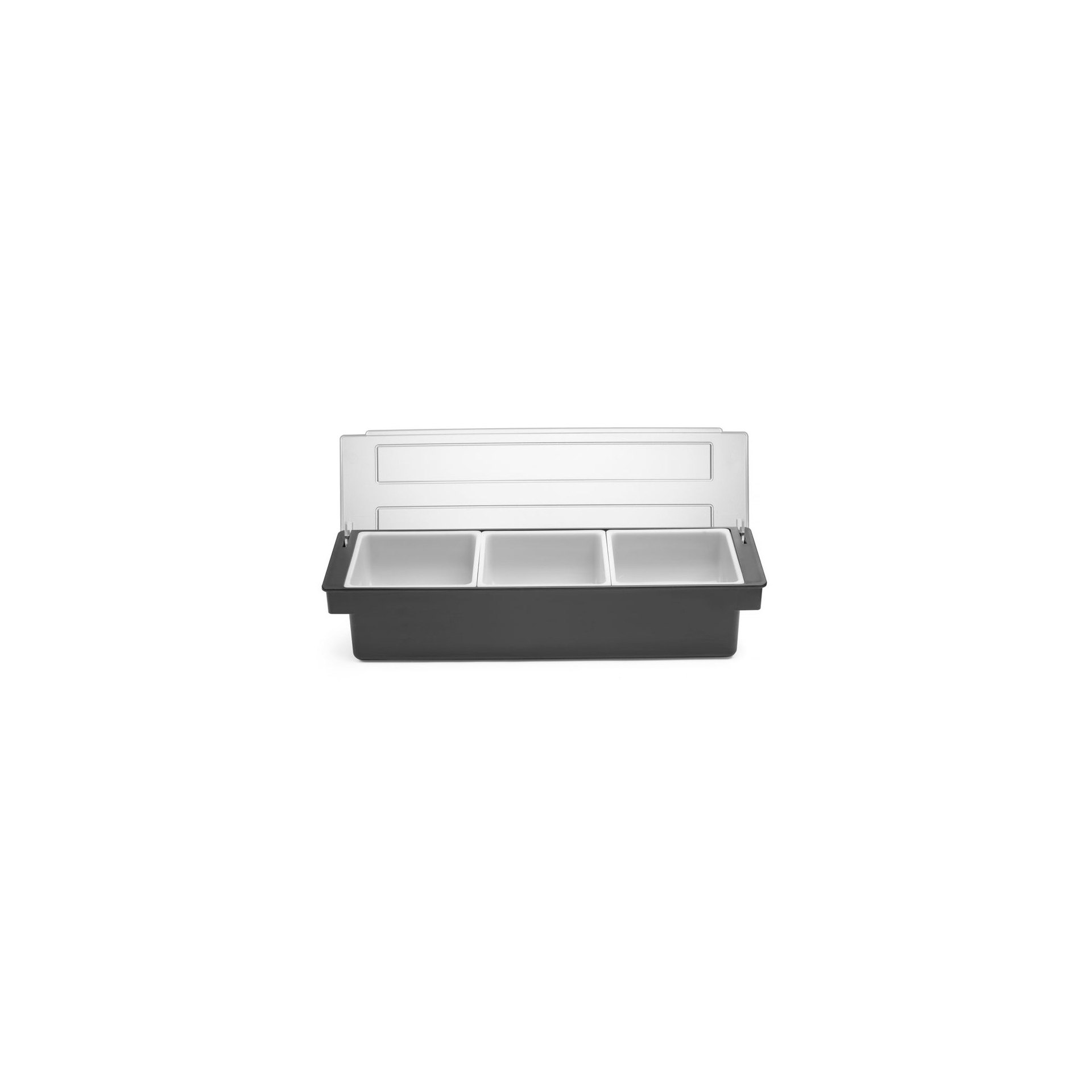 Zutatenbehälter – 3 Fächer, BarUp, Schwarz, 480x150x(H)100mm Zutatenbehälter – 3 Fächer, BarUp, Schwarz, 480x150x(H)100mm