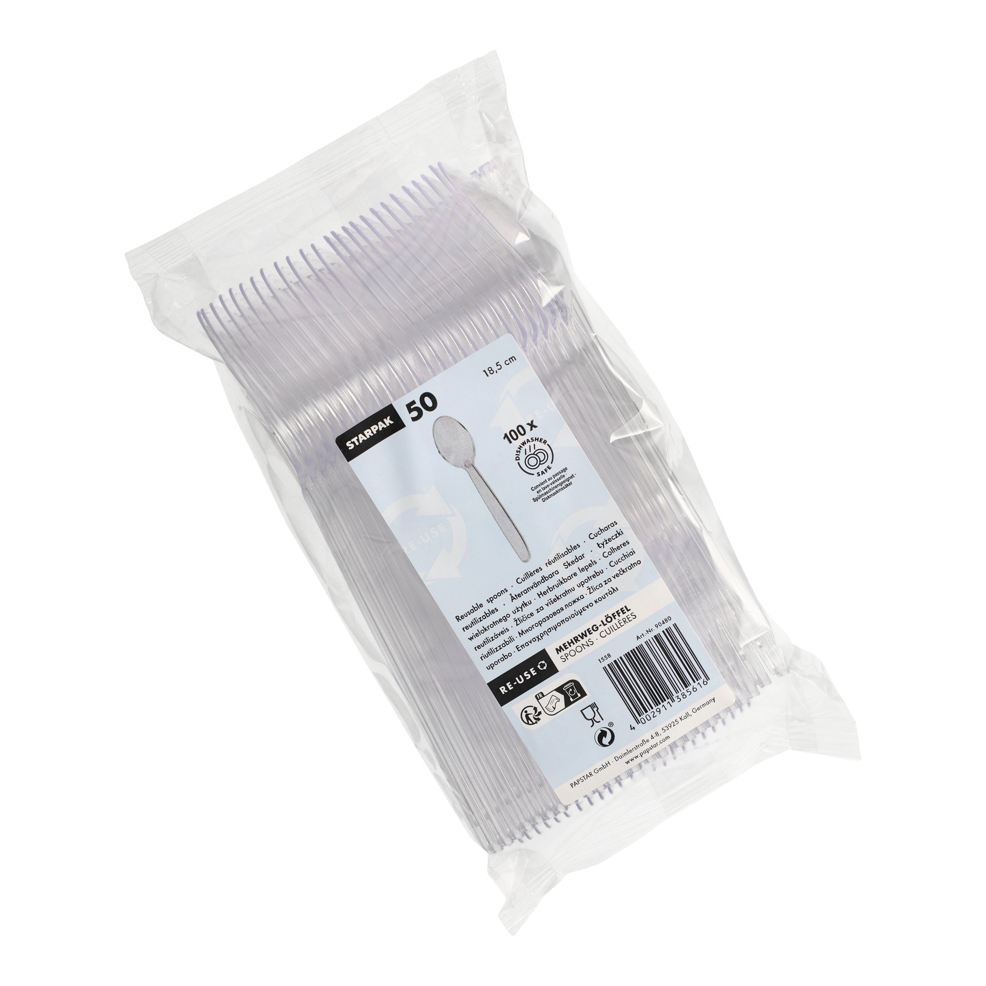 Mehrweg-Löffel 18,5 cm transparent Mehrweg-Löffel 18,5 cm transparent