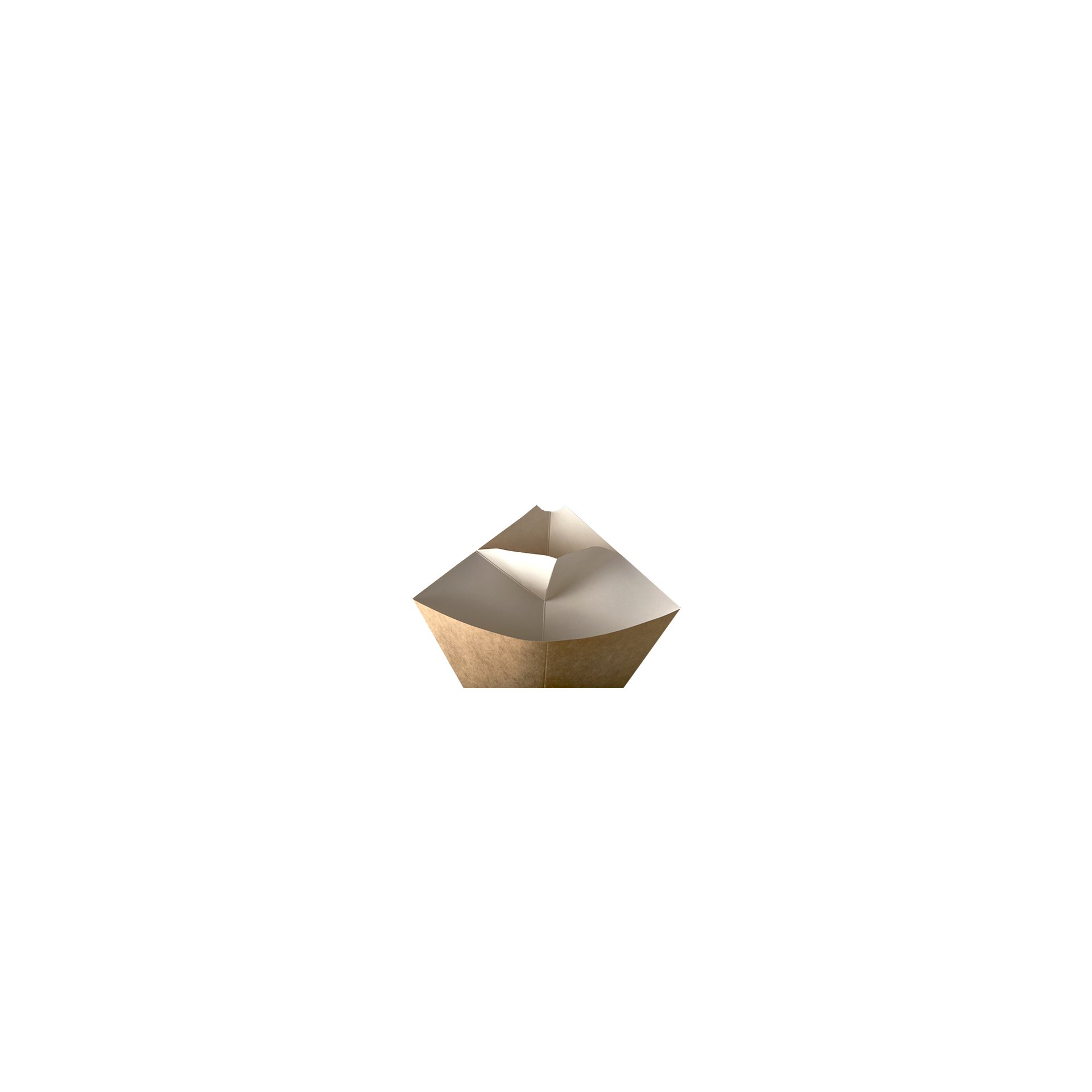 Pommes-Frites-Spitztüten mit Dip-Ecke, Pappe "pure" 19,5 cm x 16,5 cm braun/weiss