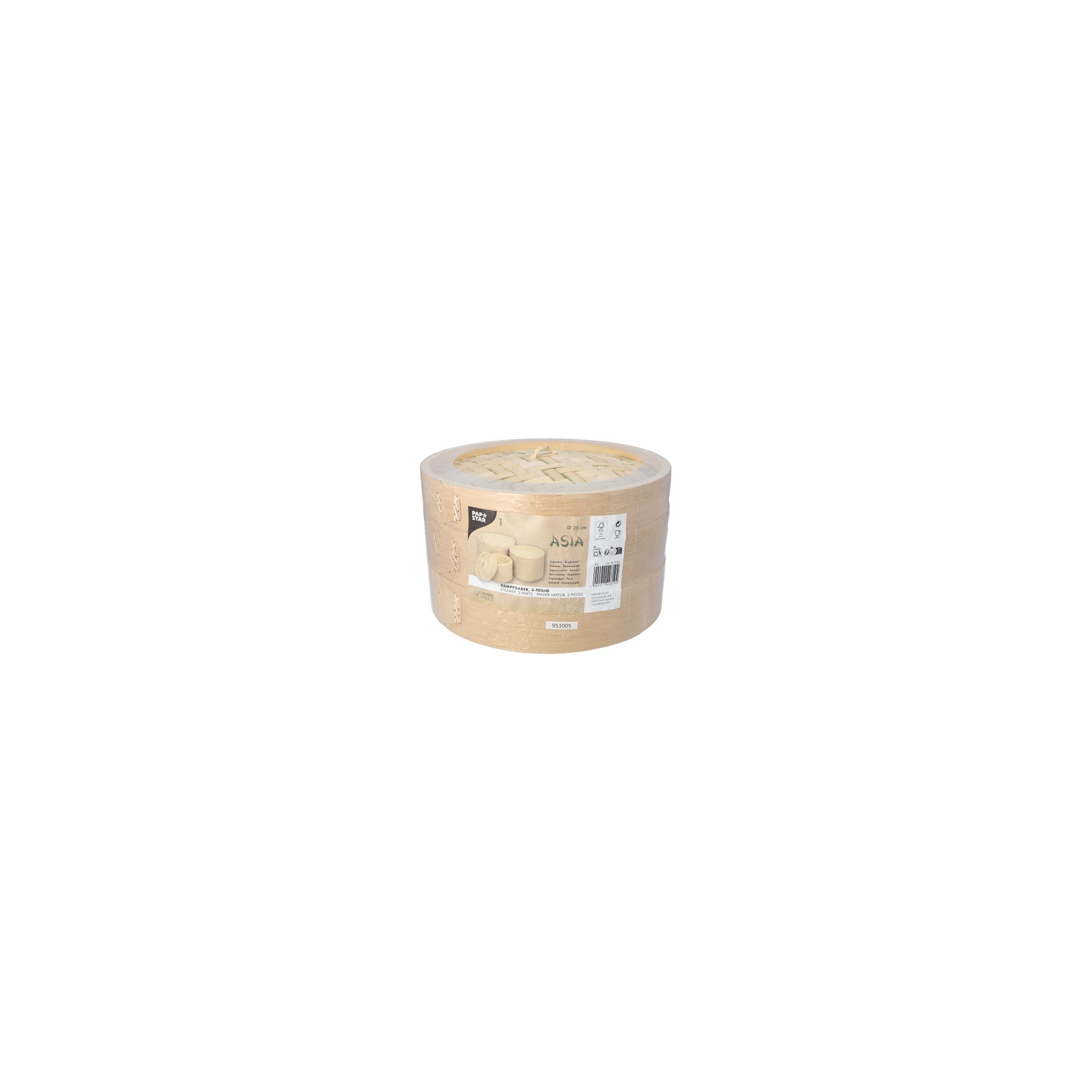 Dampfgarer Bambus "ASIA" Ø 25 cm · 16 cm 3-teilig