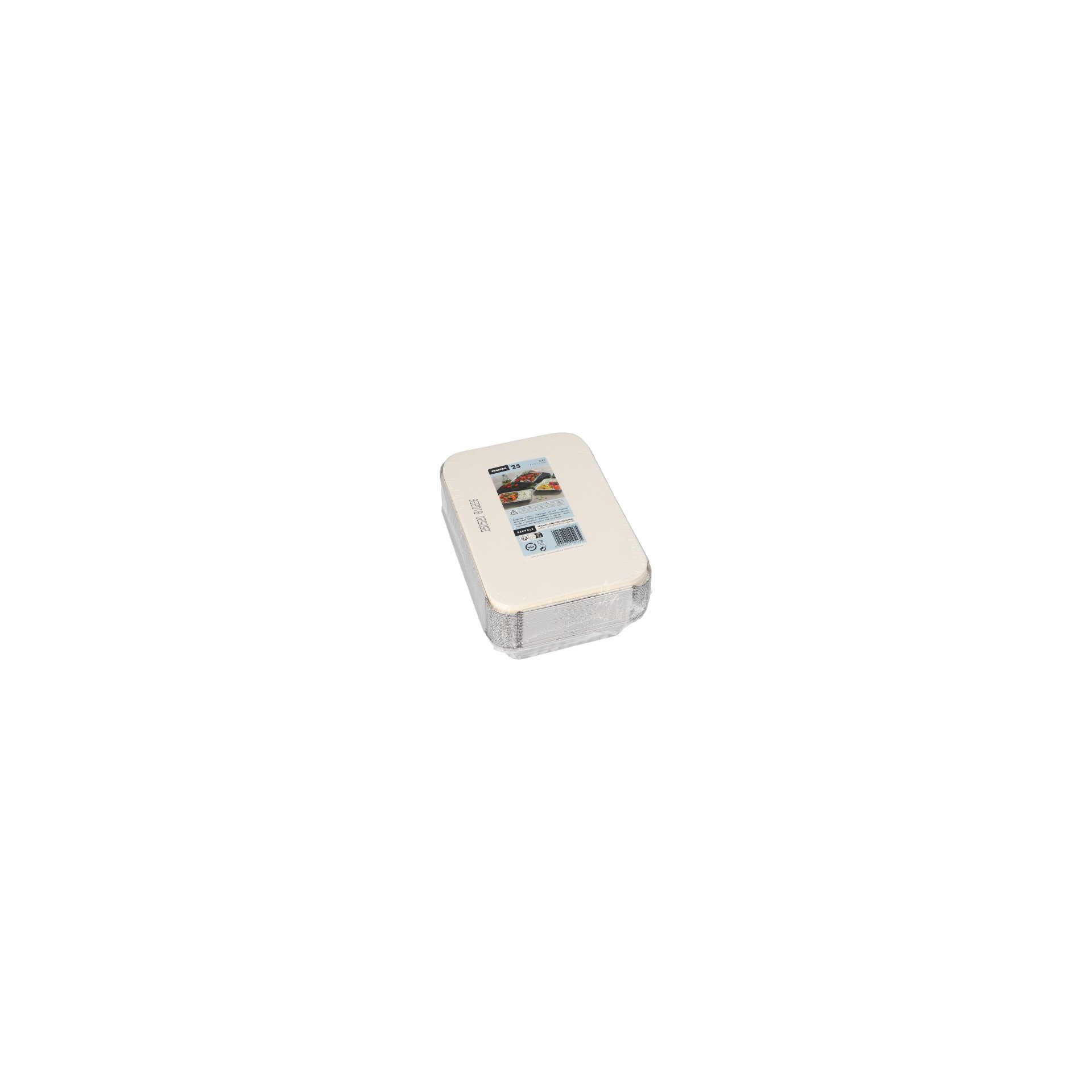 Schalen, Alu + Einlegedeckel, PE-beschichtet eckig 0,8 l 4 cm x 15 cm x 21,4 cm